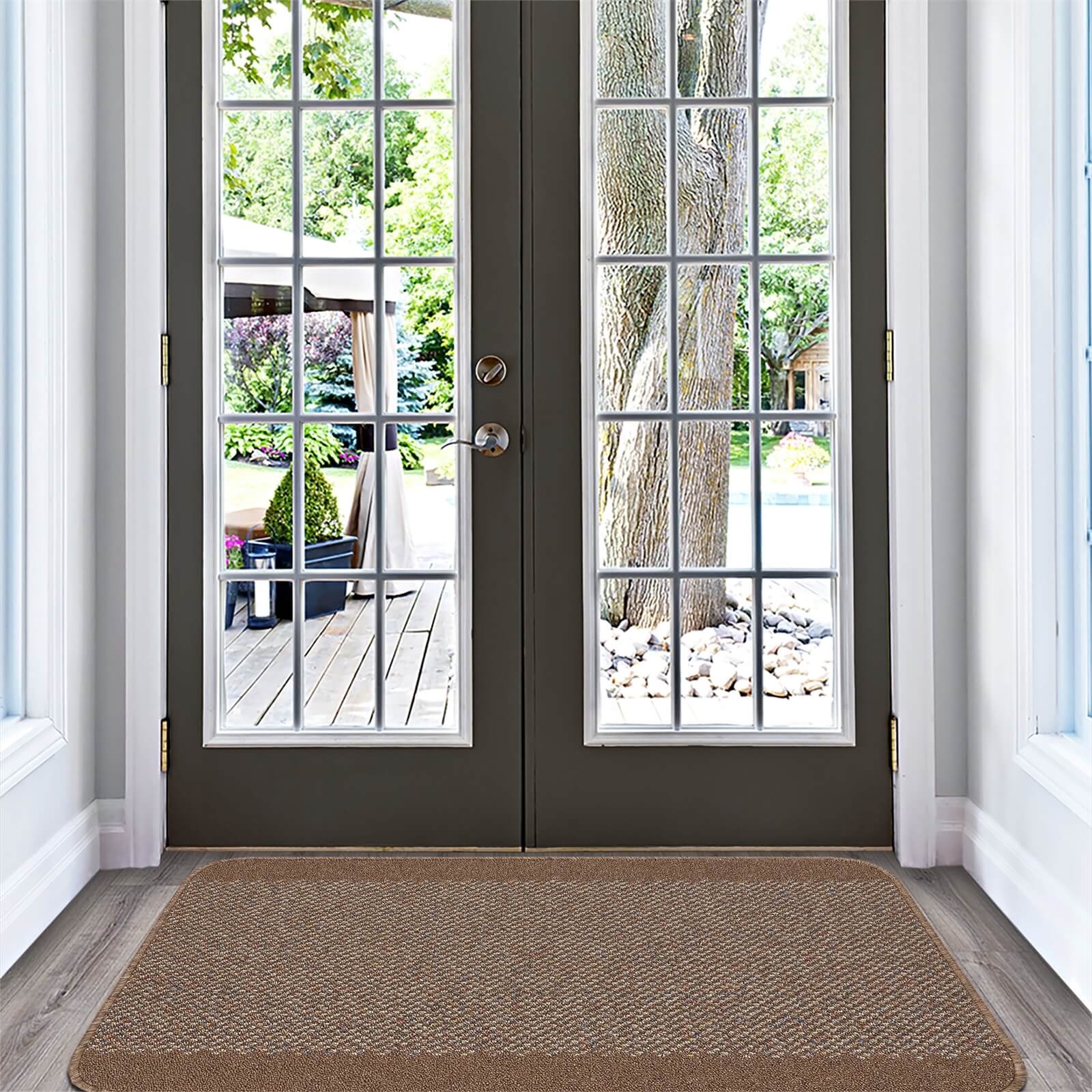 Chelsea Washable Mat Brown 80 140cm Homebase