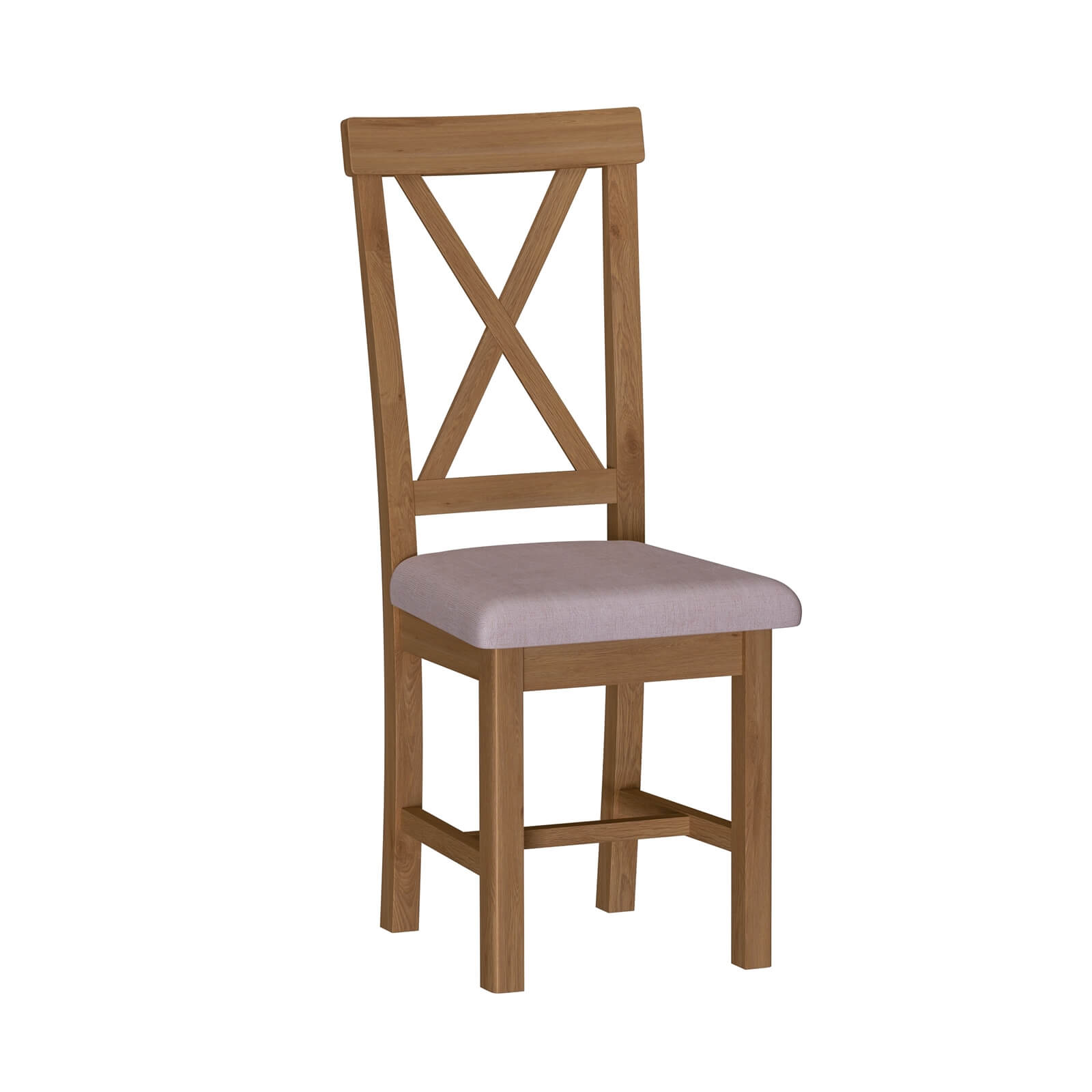 Newlyn Upholstered Cross Back Dining Chair - Set of 2 - Oak