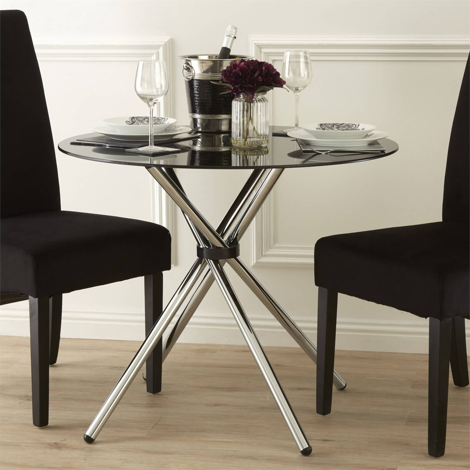 Black Tempered Glass Dining Table
