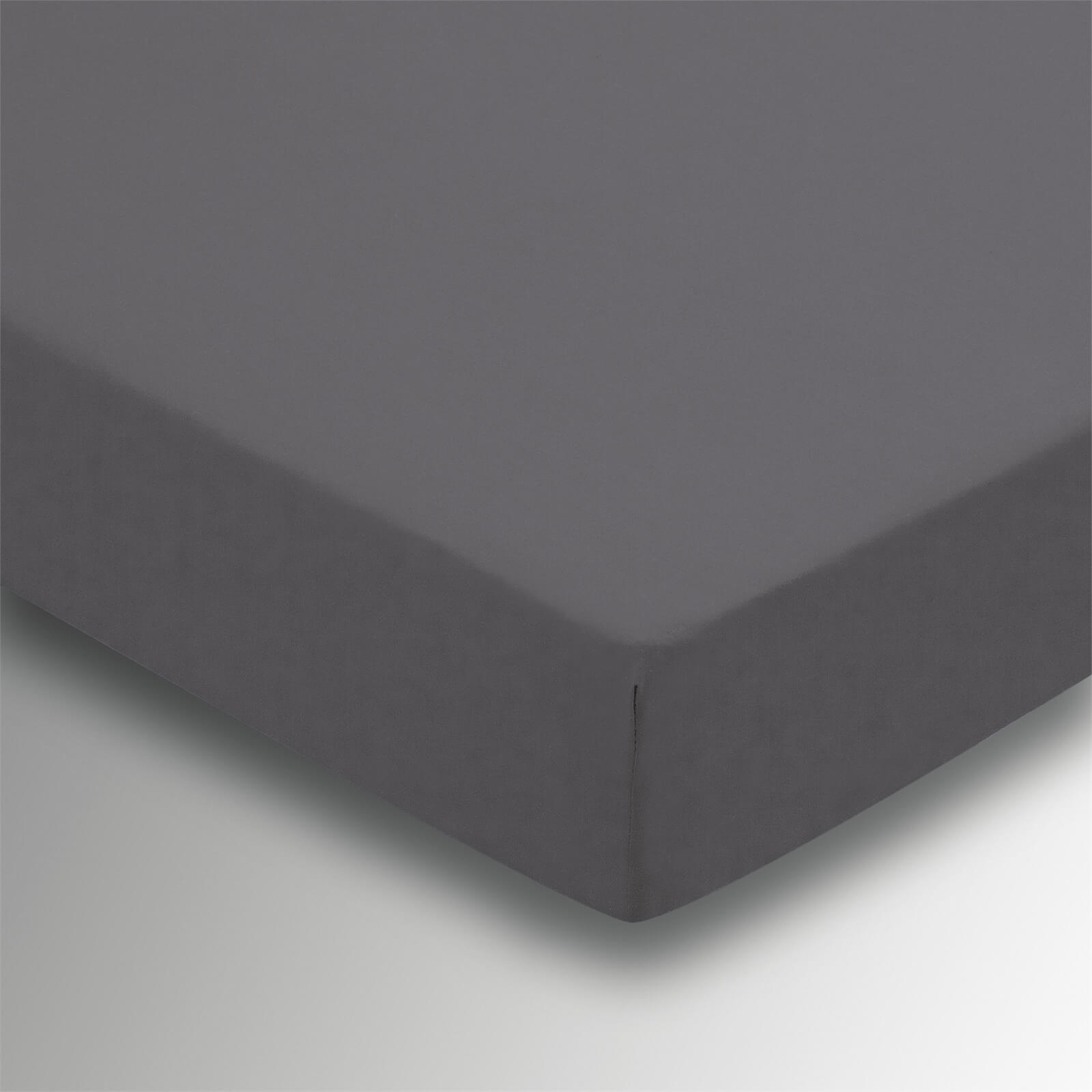 Helena Springfield Plain Dye Fitted Sheet - Double - Charcoal