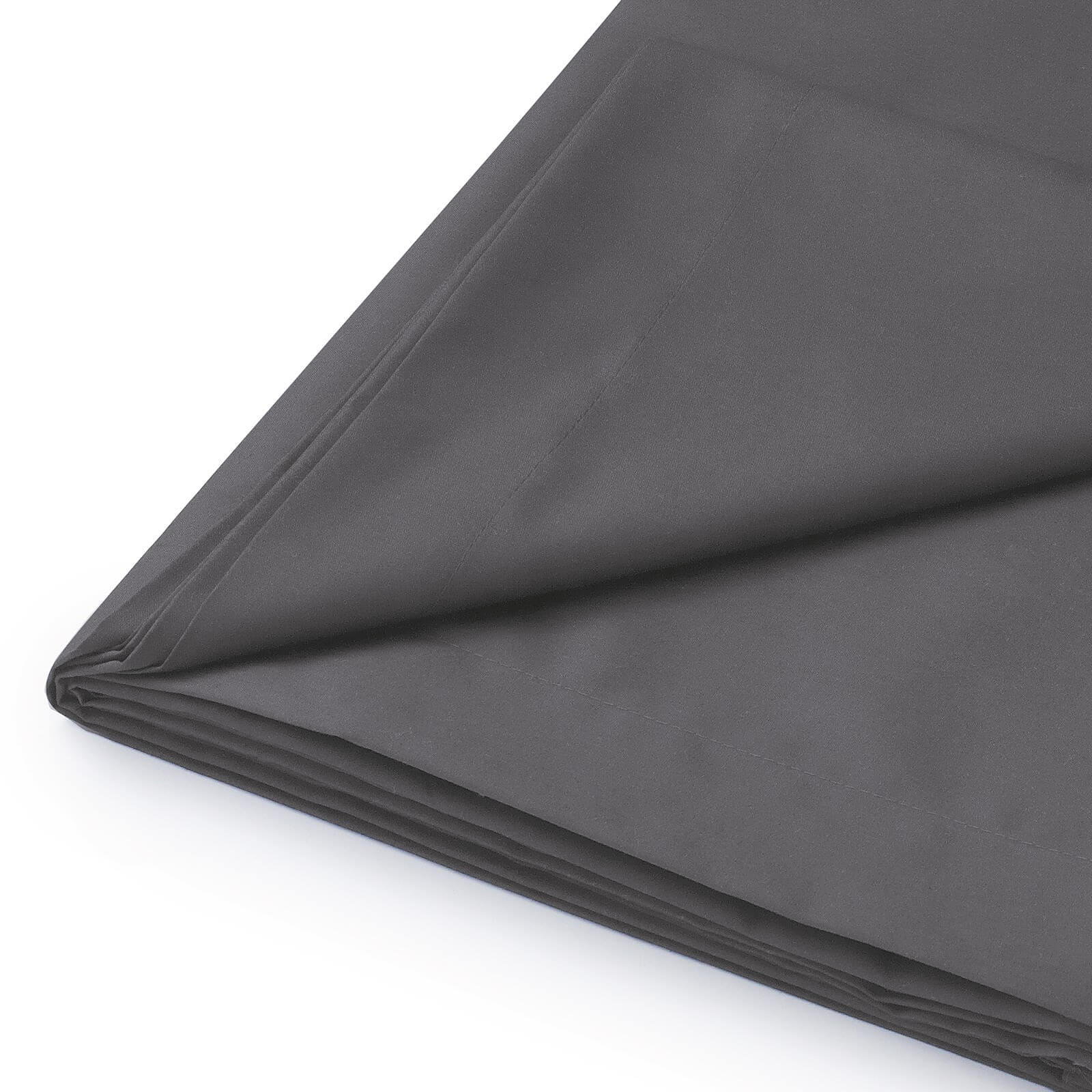 Helena Springfield Plain Dye Flat Sheet - Single - Charcoal
