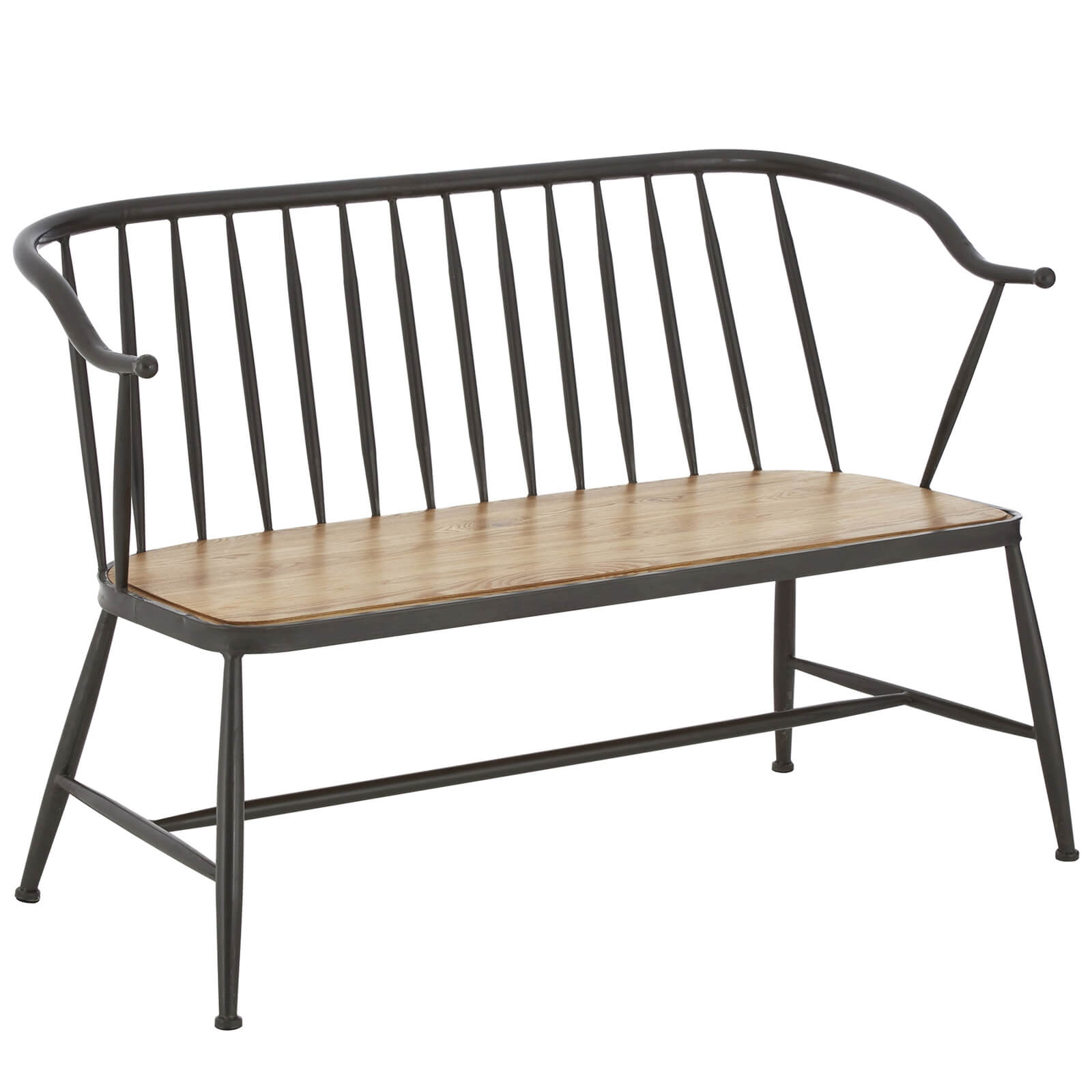 New Foundry Wood and Metal Bench Chair