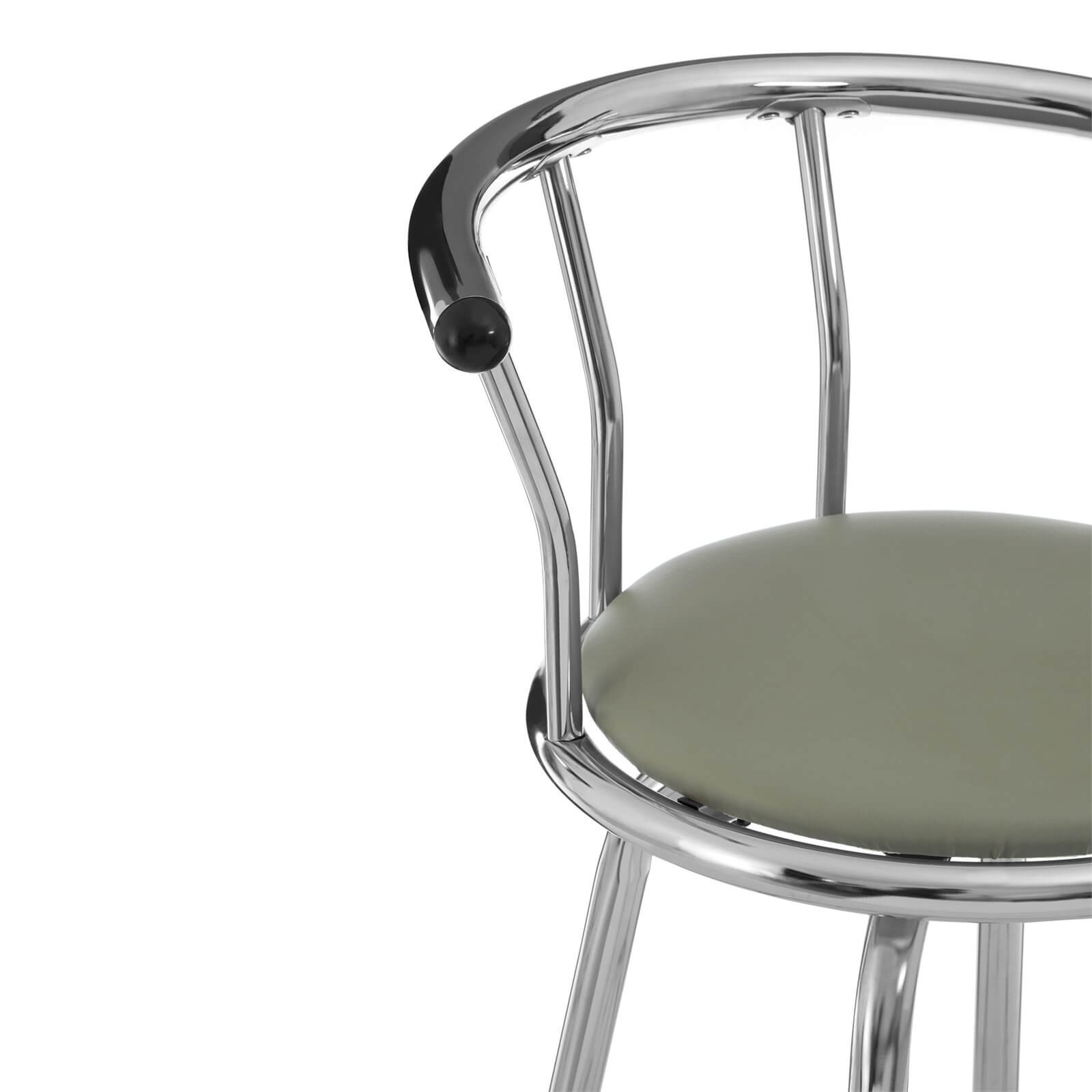 Grey Padded Seat Revolving Bar Stool