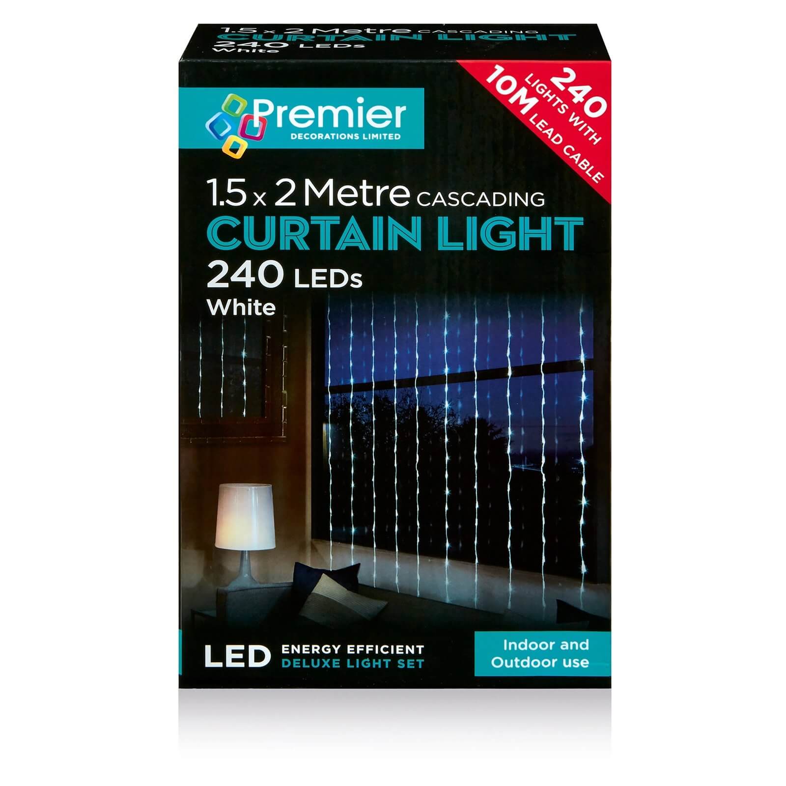 240 Multi - Action Waterfall Lights With White LEDs
