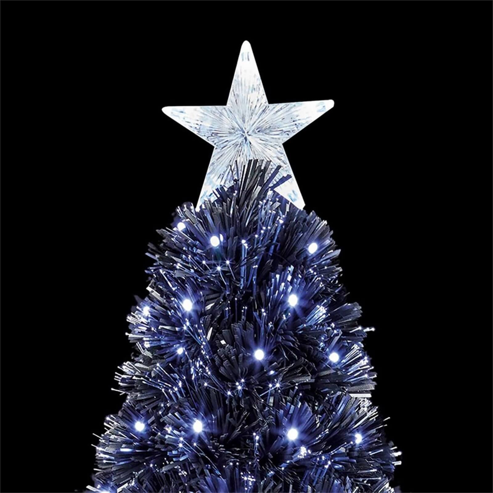 2ft 6 Black Slim Fibre Optic Christmas Tree With White LEDs