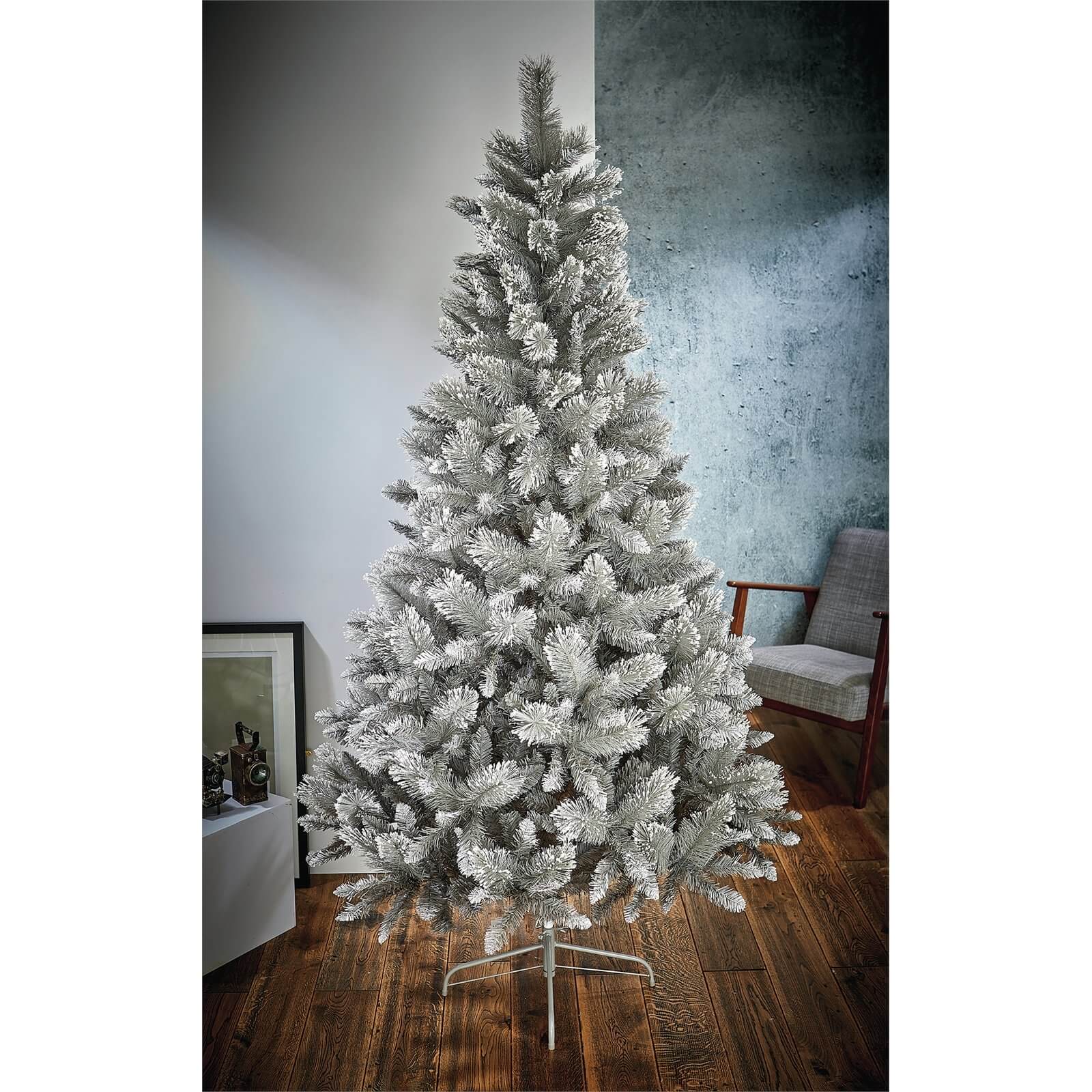 8ft Snow Fir Grey Cashmere Tipped Christmas Tree