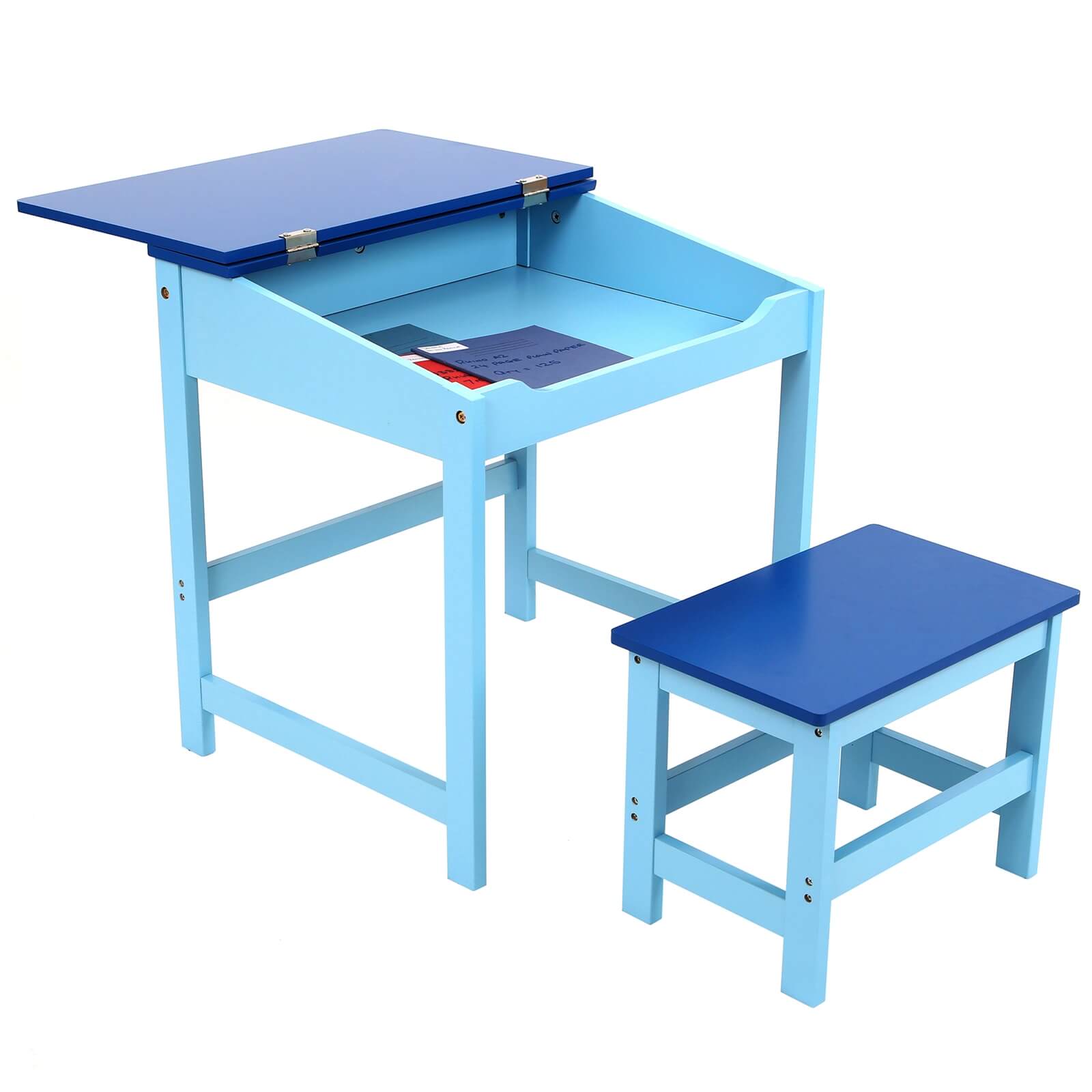Kids Desk and Stool - Blue