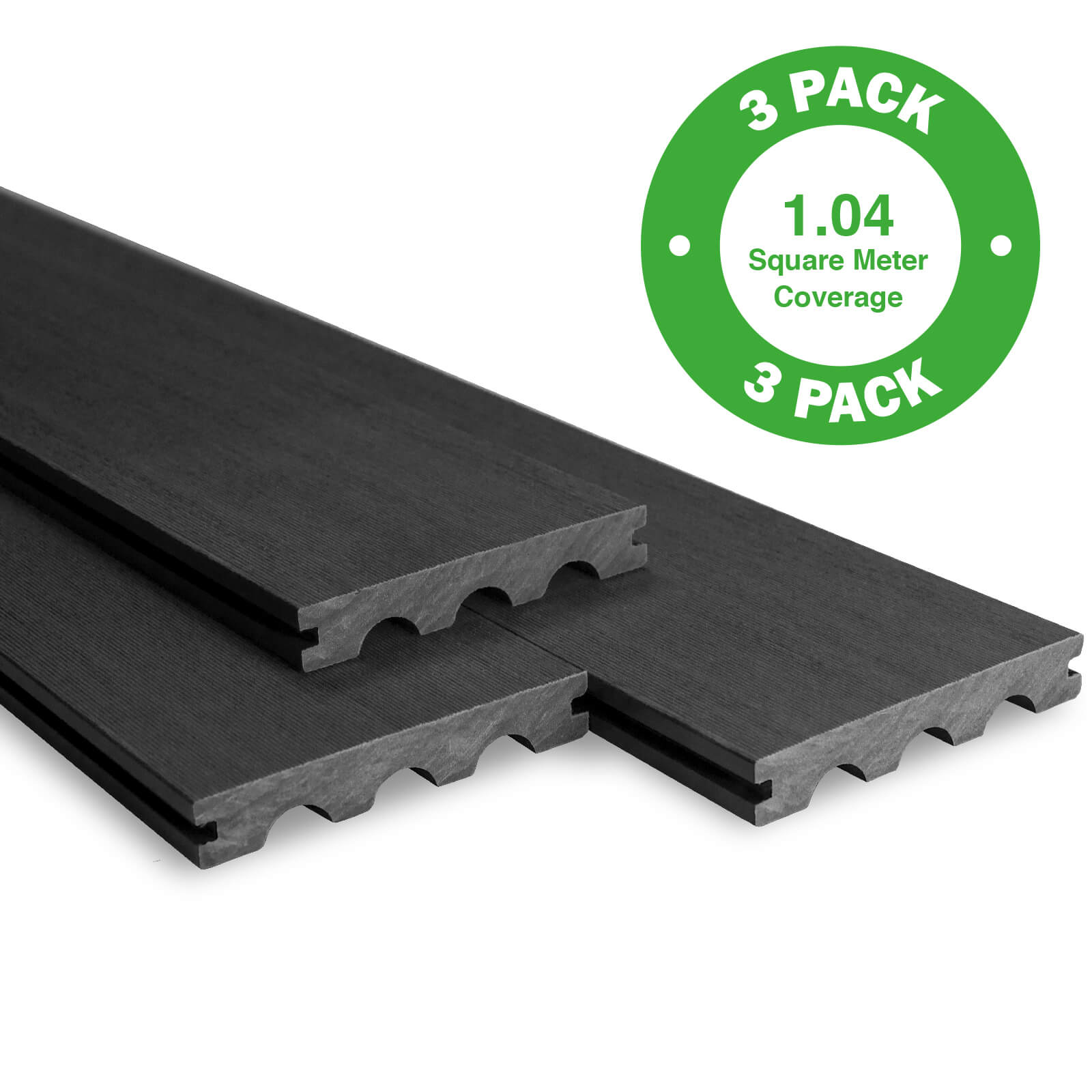 Bridge Board Composite Decking - 3 Pack - Ebony - 1.04 m2