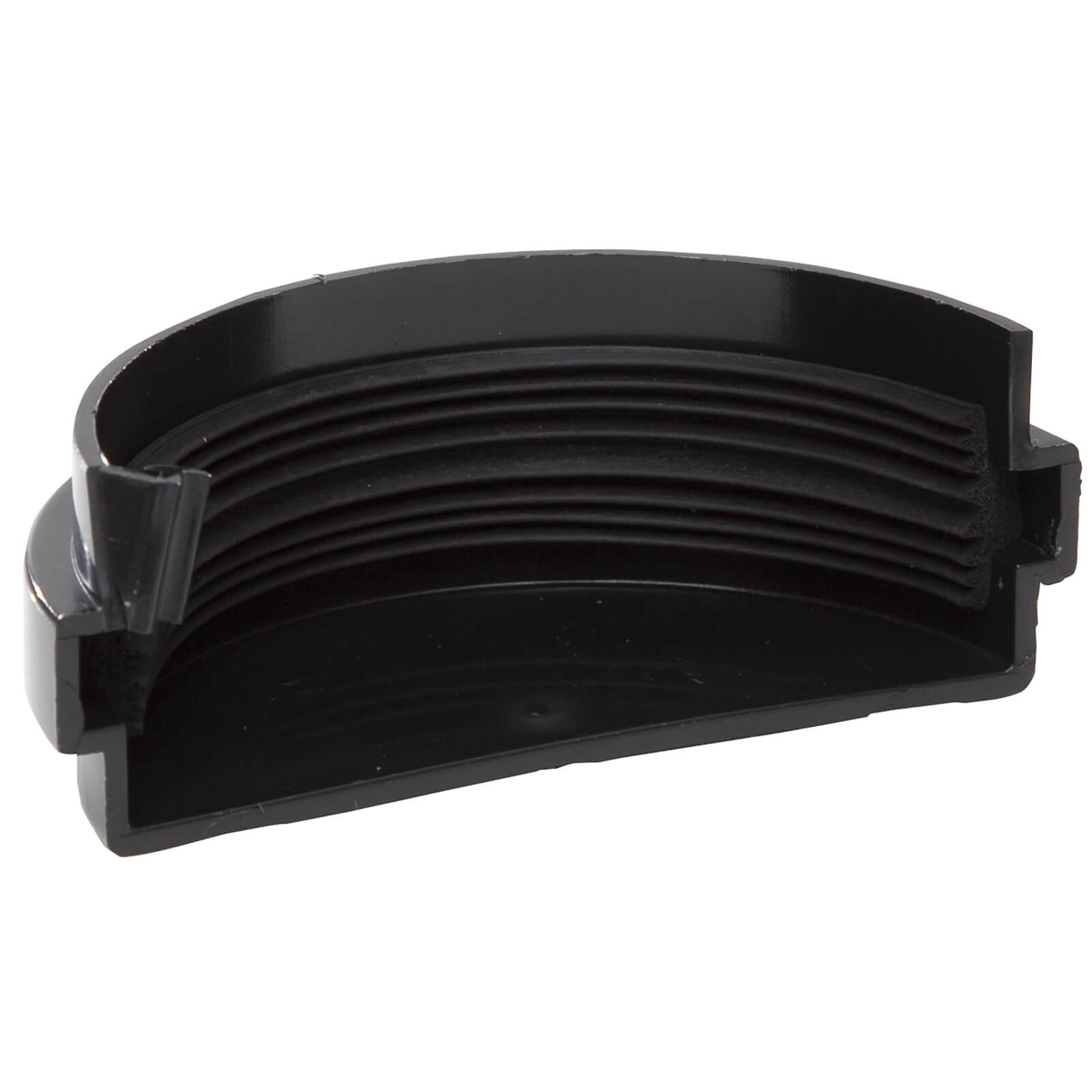 Polypipe Half Round 75mm External Stop End Black