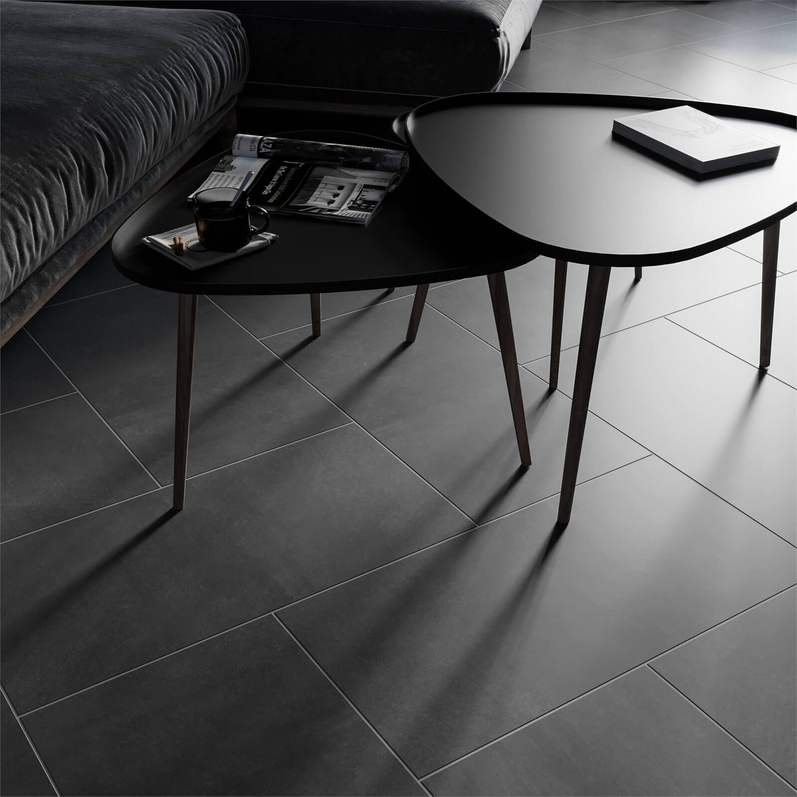 Shadow Anthracite Wall & Floor Tile - 600 x 300mm