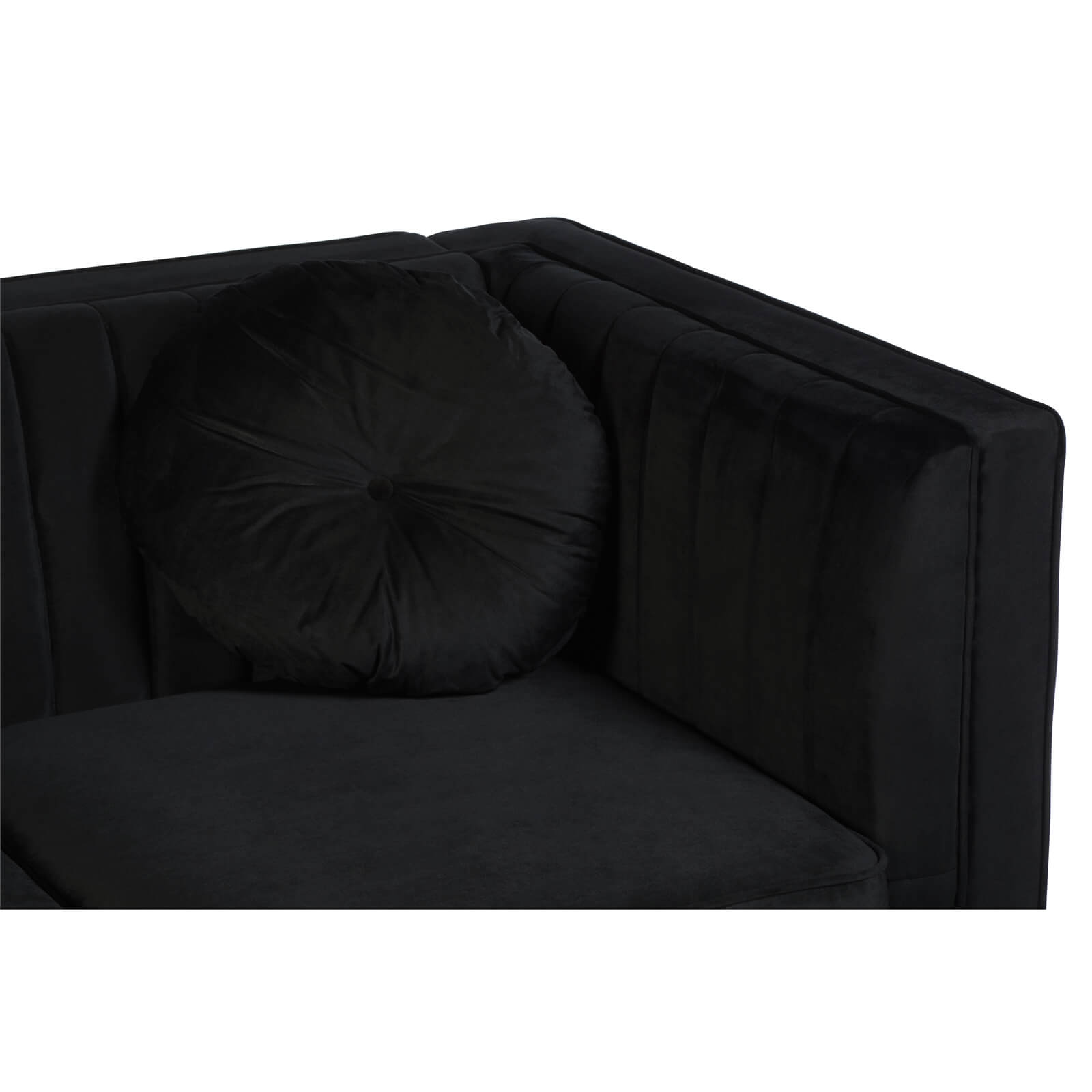 Farah 2 Seat Velvet Sofa - Black
