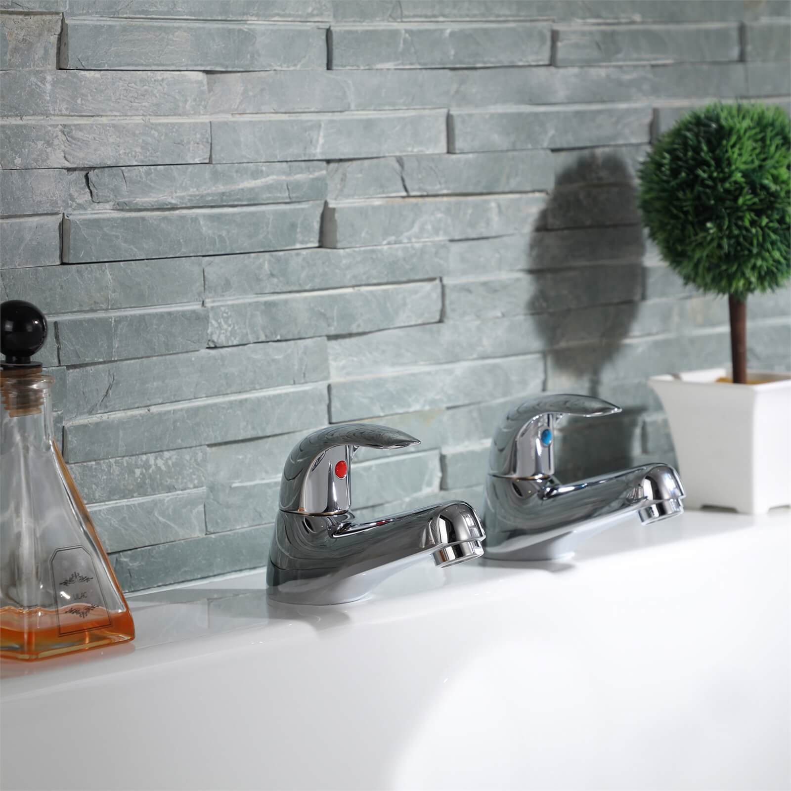 Lodore Basin Pillar Taps Chrome Homebase