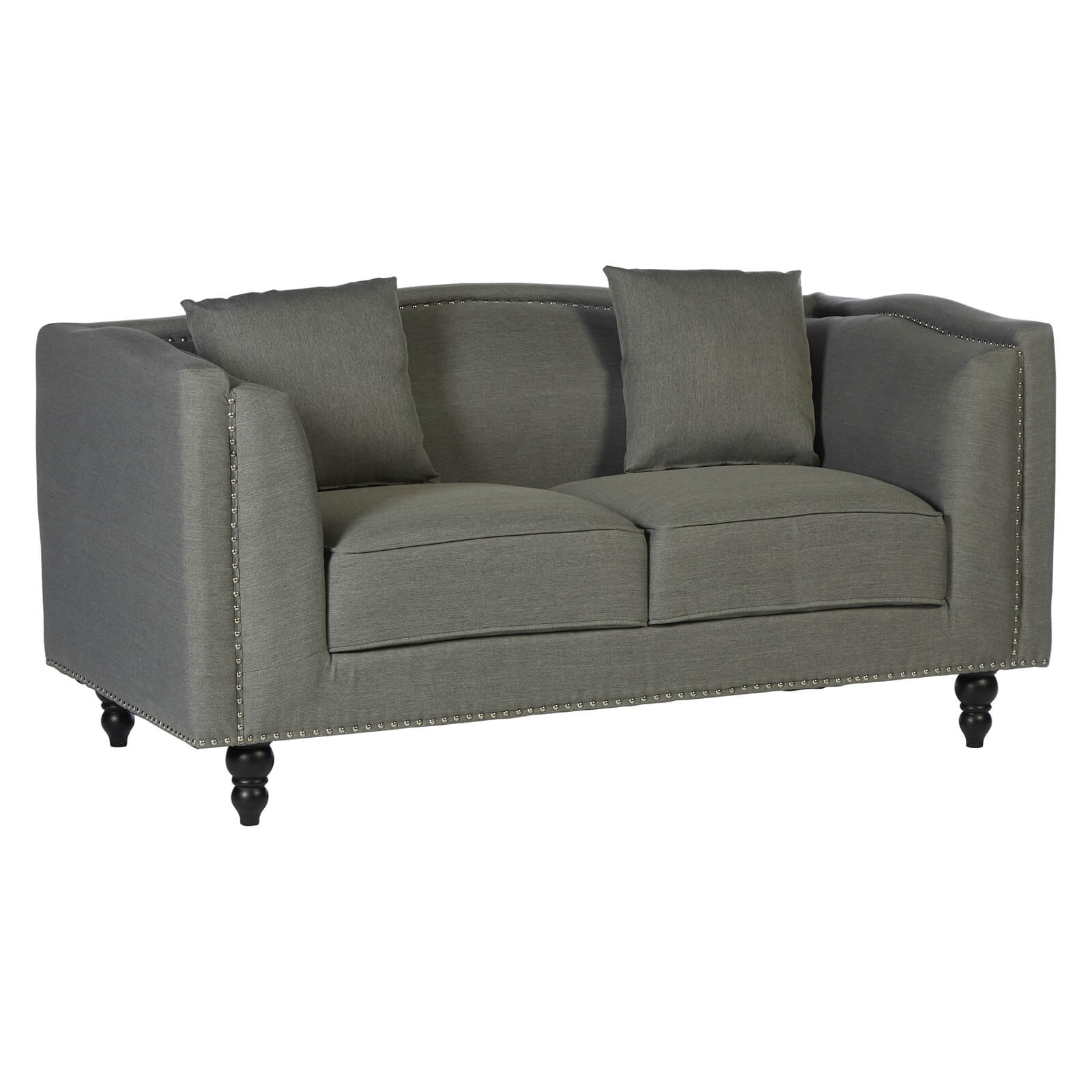 Feya 2 Seat Fabric Sofa - Grey