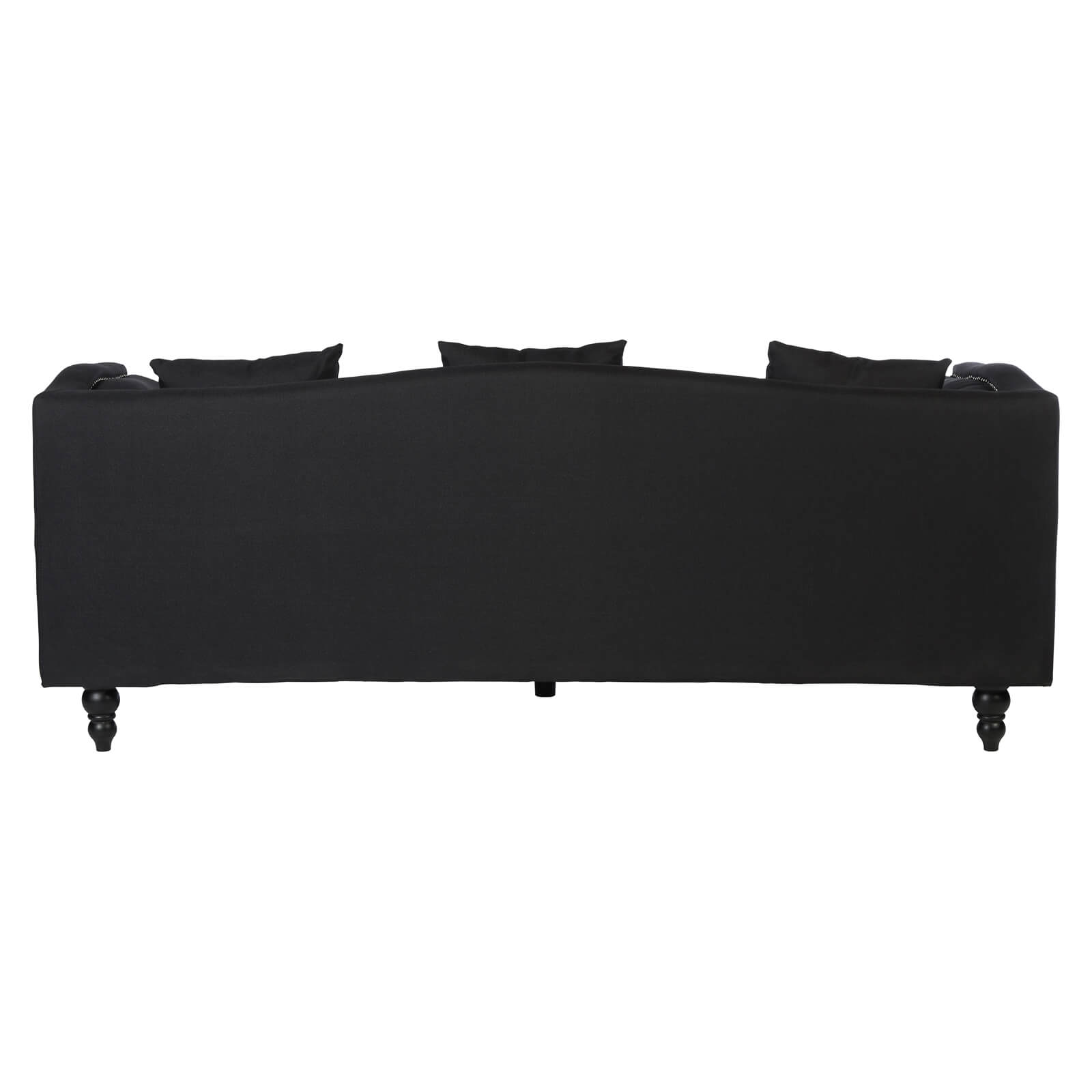 Feya 3 Seat Fabric Sofa - Black
