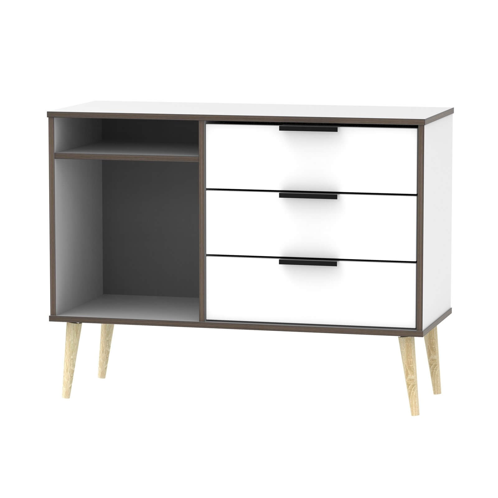 Tokyo 3 Drawer TV Unit with Legs - White