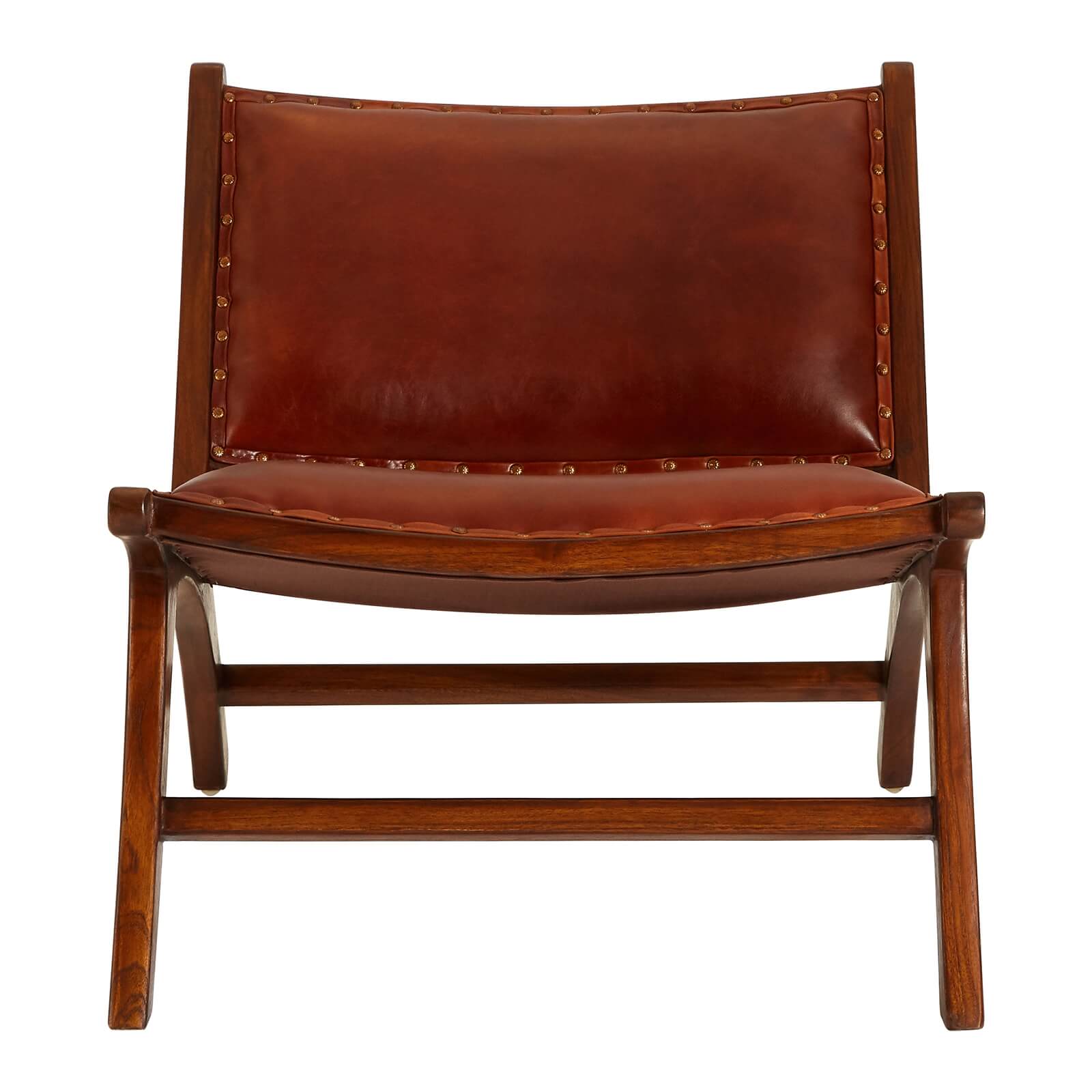 Inca Leather Angled Chair - Antique Brown