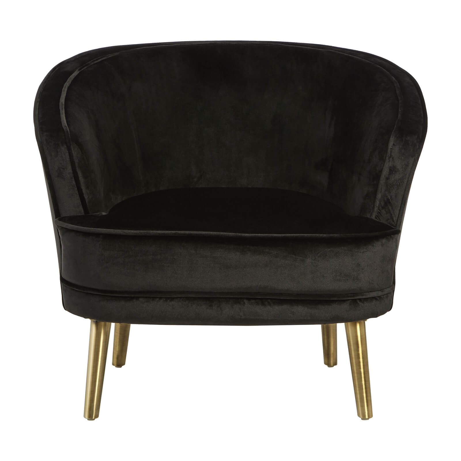 Louxor Velvet Round Chair - Black
