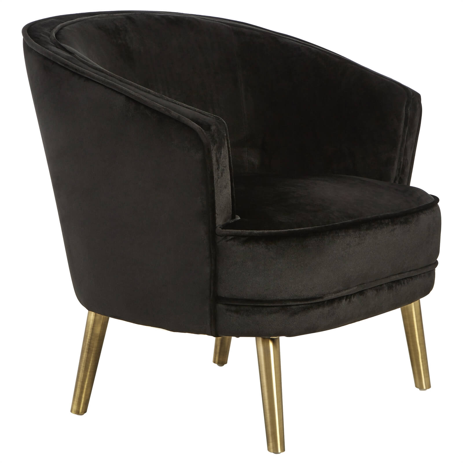 Louxor Velvet Round Chair - Black