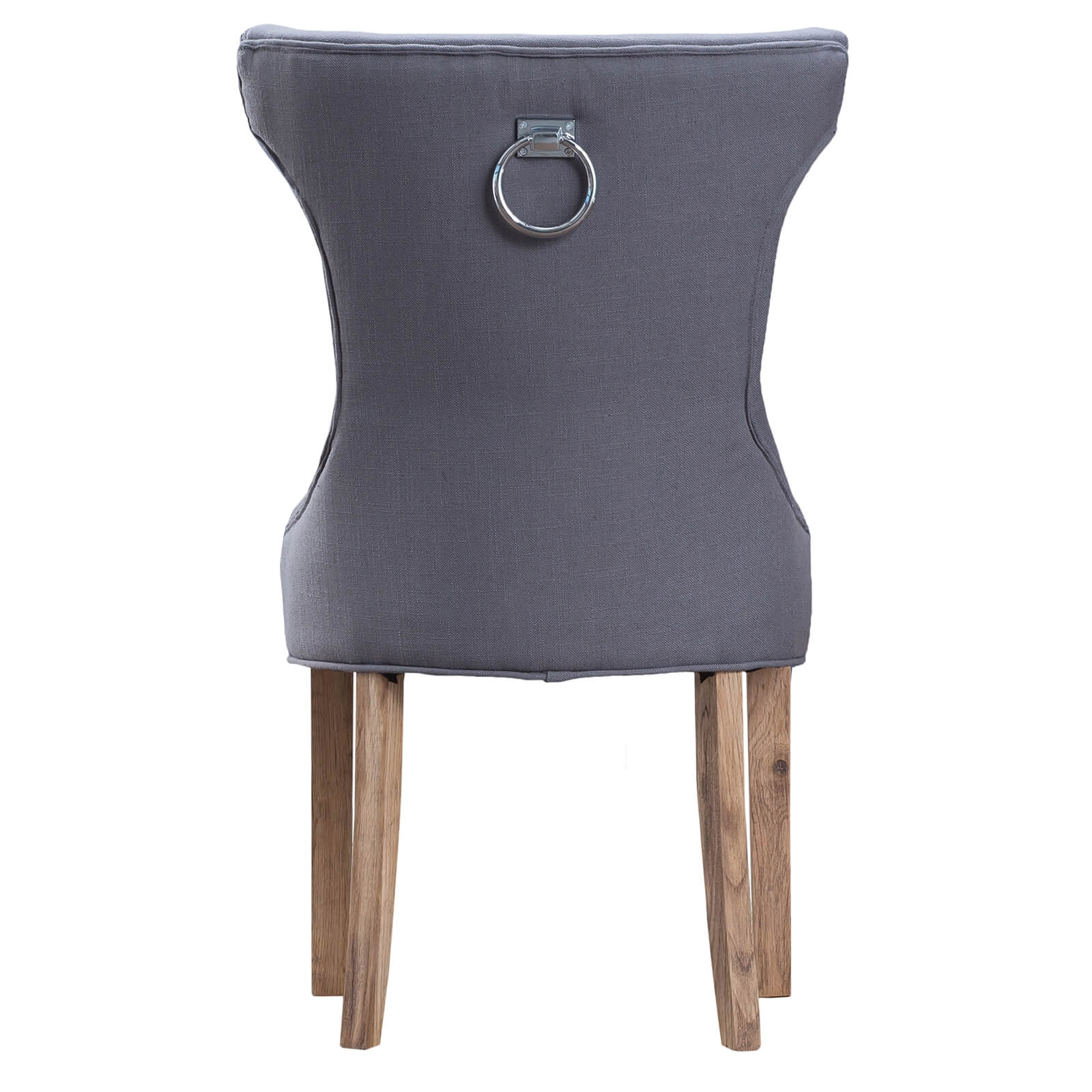 Winged Button Back Dining Chair - Set of 2 - Grey