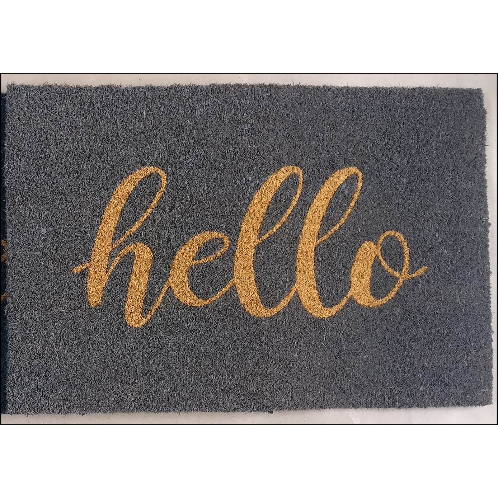 Hello Coir Doormat - 60x40cm