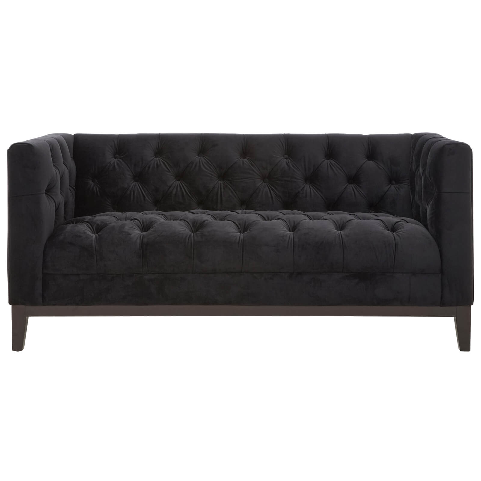 Sasha 2 Seater Velvet Sofa - Black