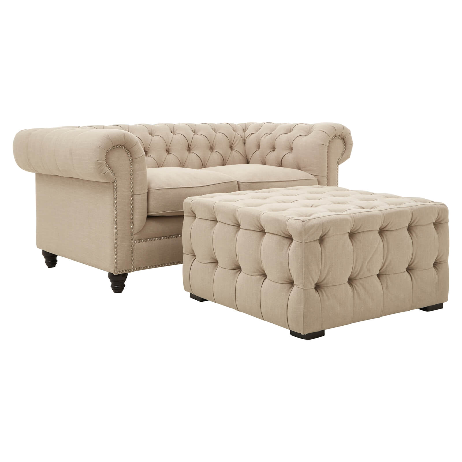 Stella 2 Seater Linen Sofa - Beige