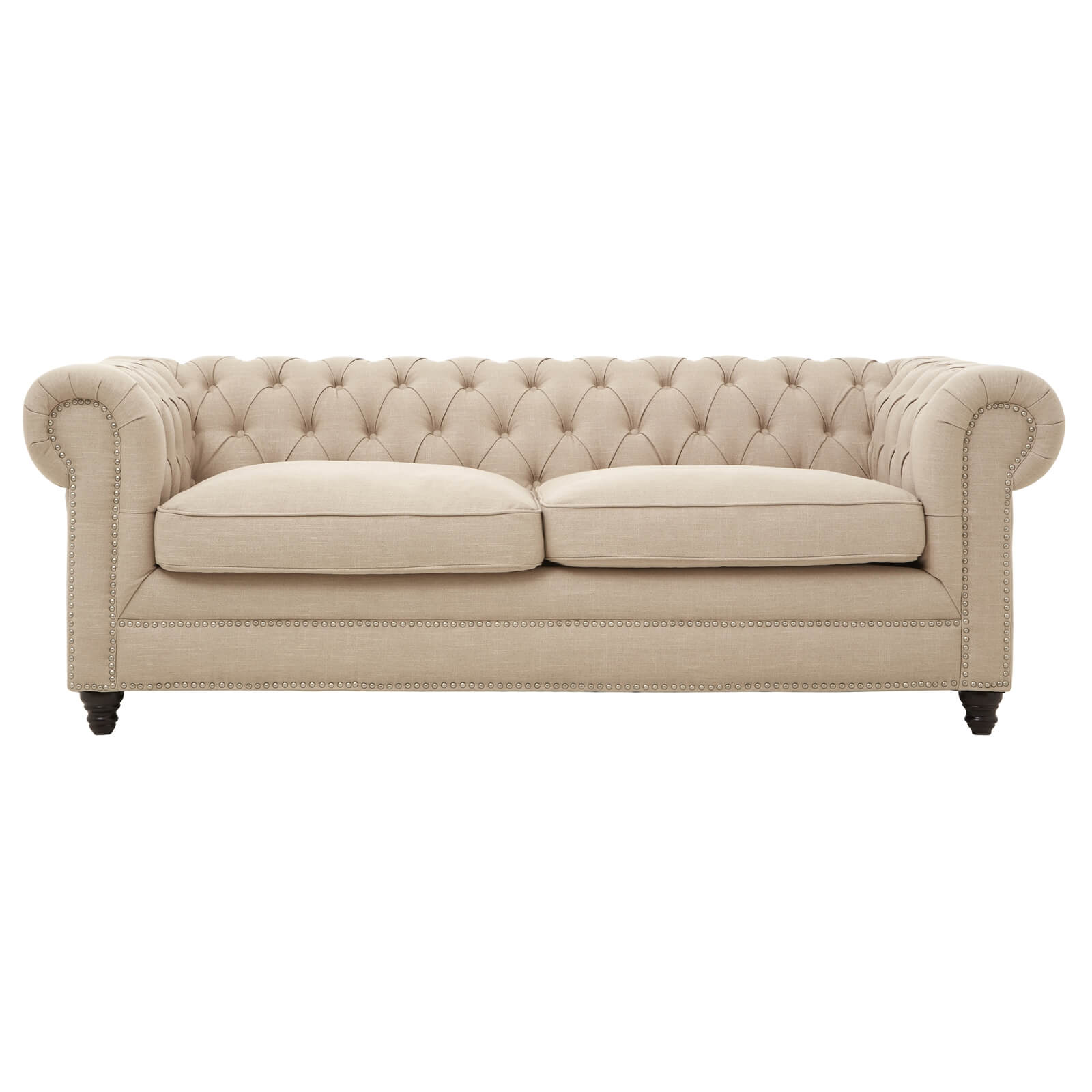 Stella 3 Seater Linen Sofa - Beige