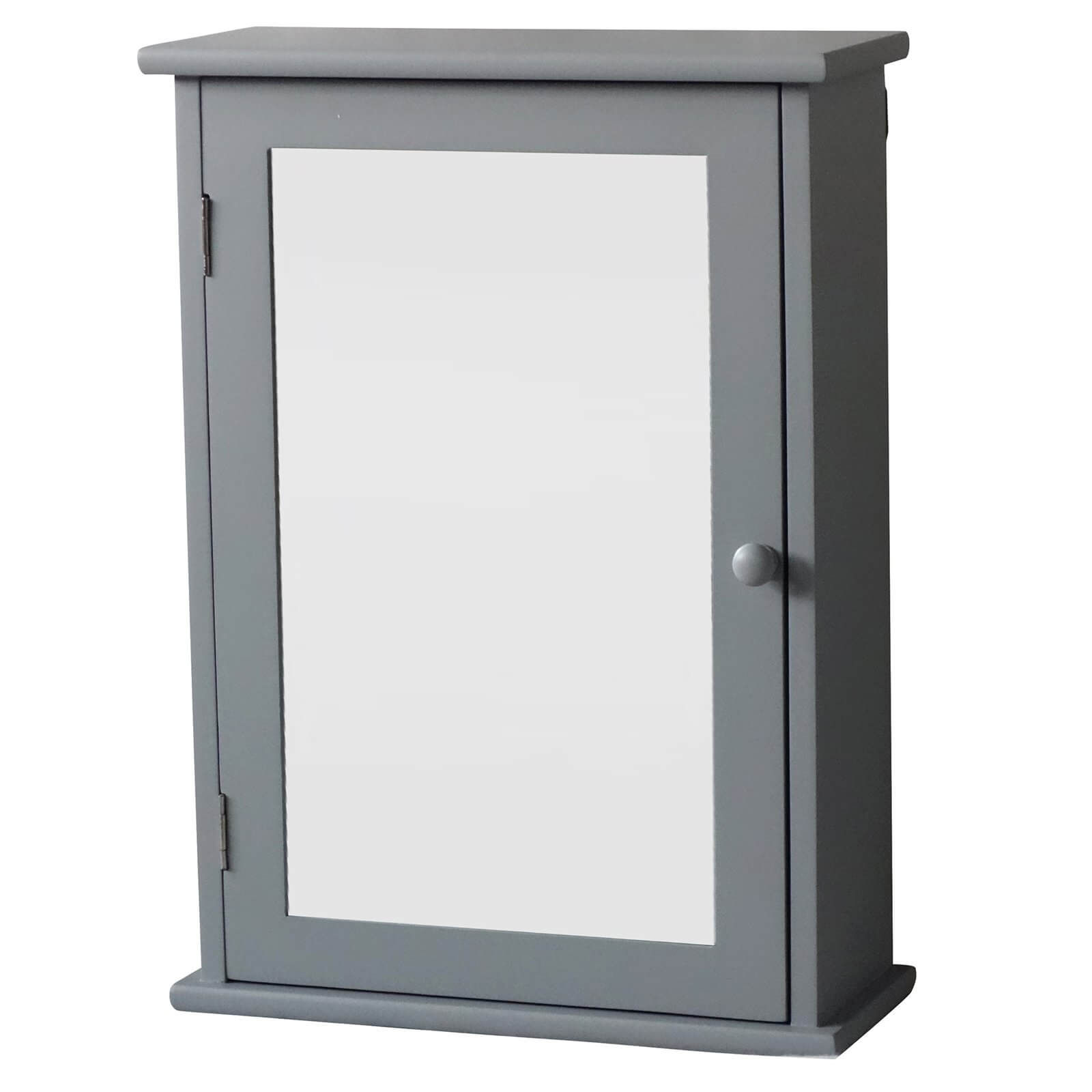 Classic Mirrored Single Door Cabinet - Grey