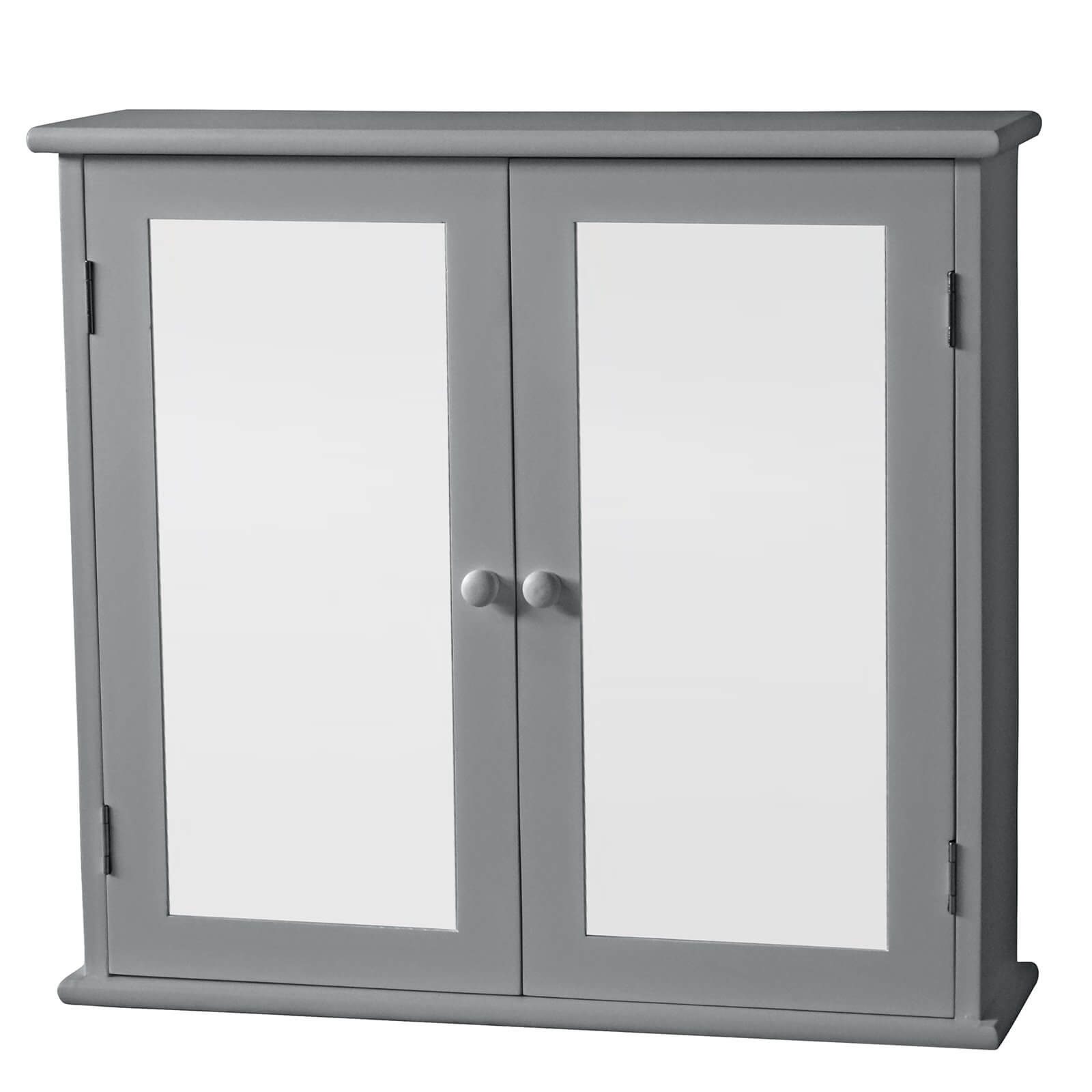 Classic Mirrored Double Door Cabinet - Grey