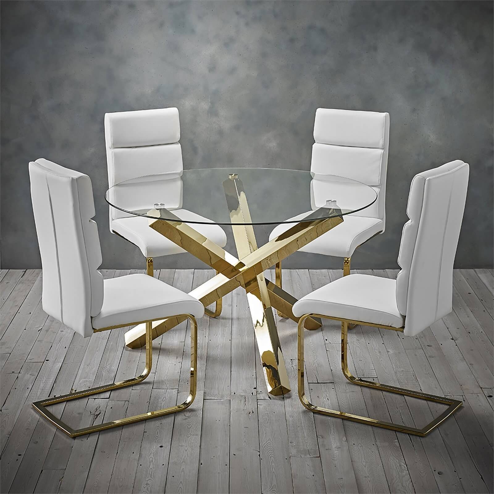 Capri 4 Seater Dining Set - Antibes Dining Chairs - White