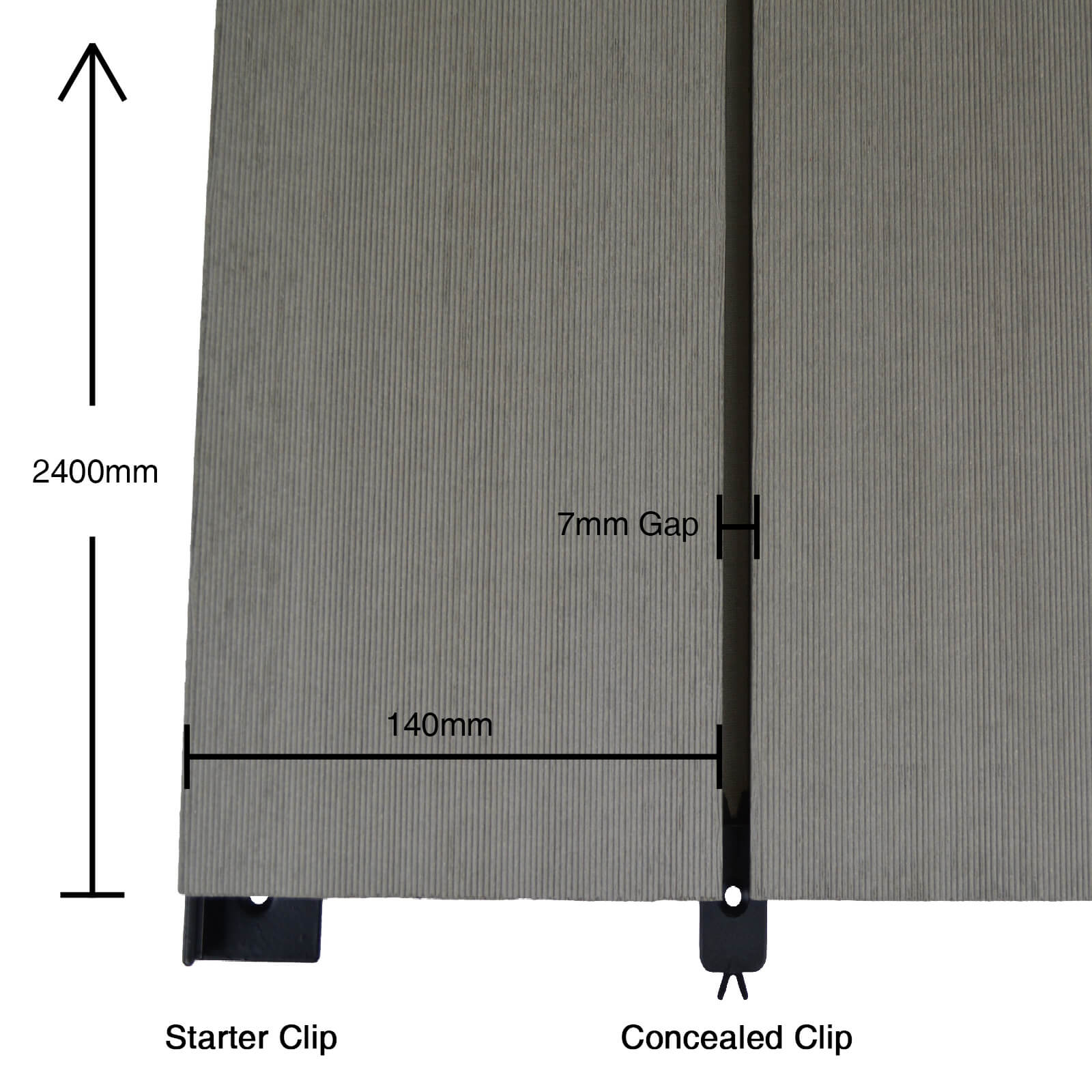 Bridge Board Composite Decking 20 Pack Grey - 6.96 m2