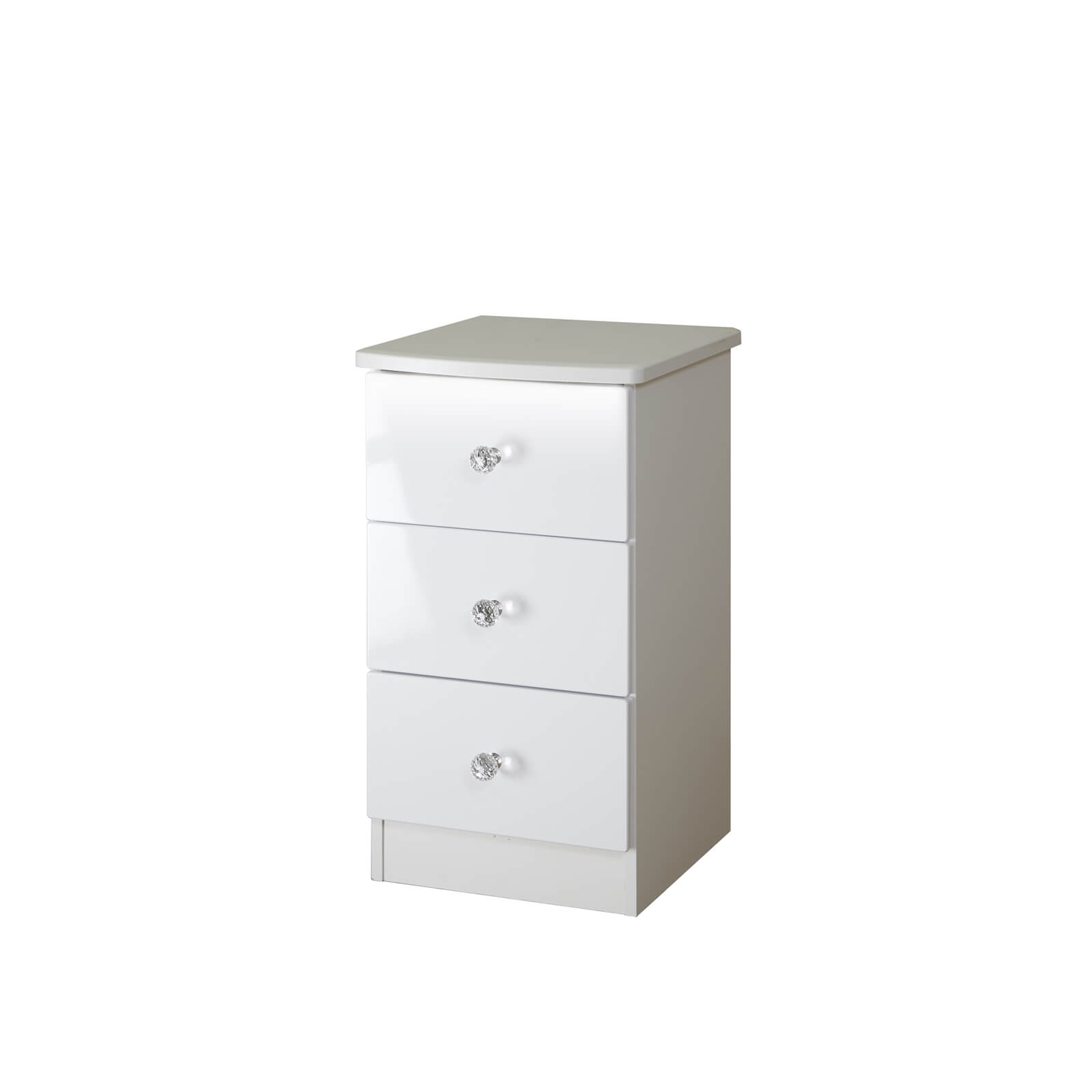 Lumo 3 Drawer Bedside Table with LED Lighting - White