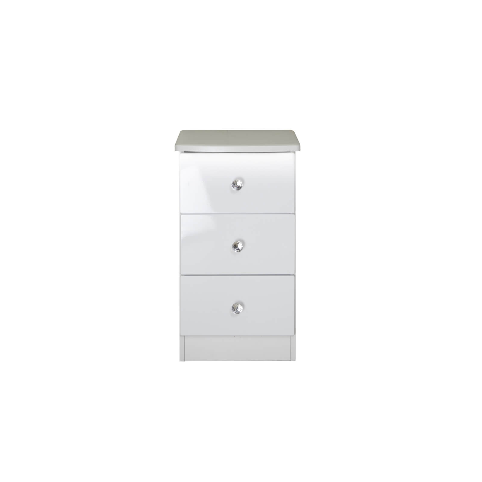Lumo 3 Drawer Bedside Table with LED Lighting - White