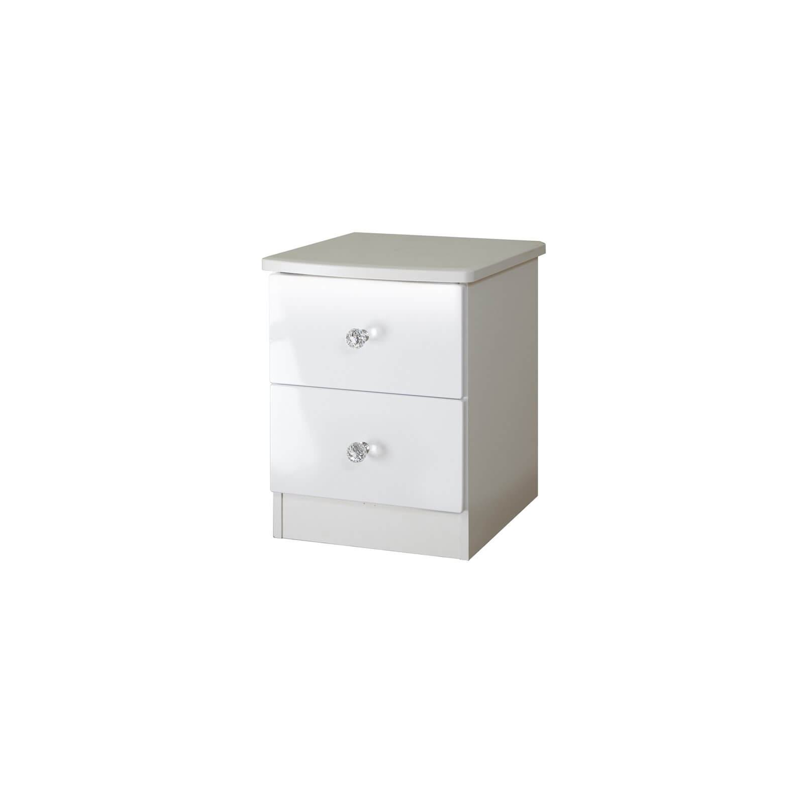 Lumo 2 Drawer Bedside Table with LED Lighting - White