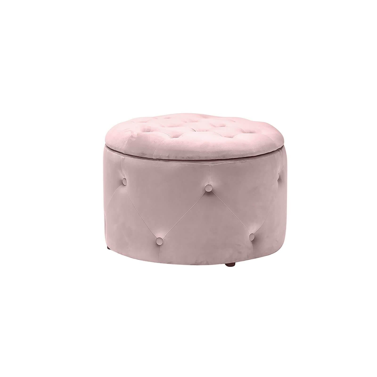 Cleo Round Storage Pouffe - Pink