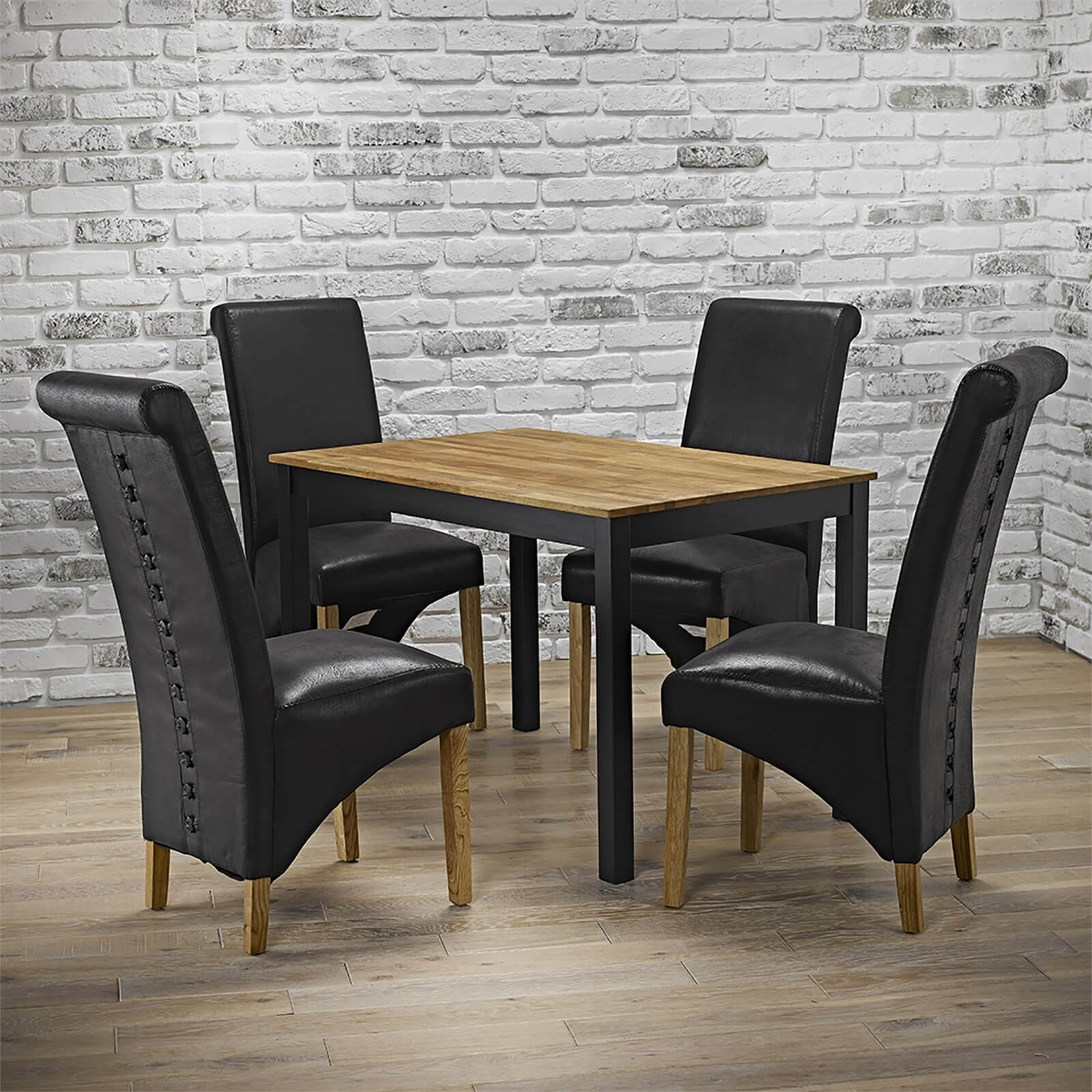 Copenhagen 4 Seater Dining Set - Treviso Dining Chairs - Black