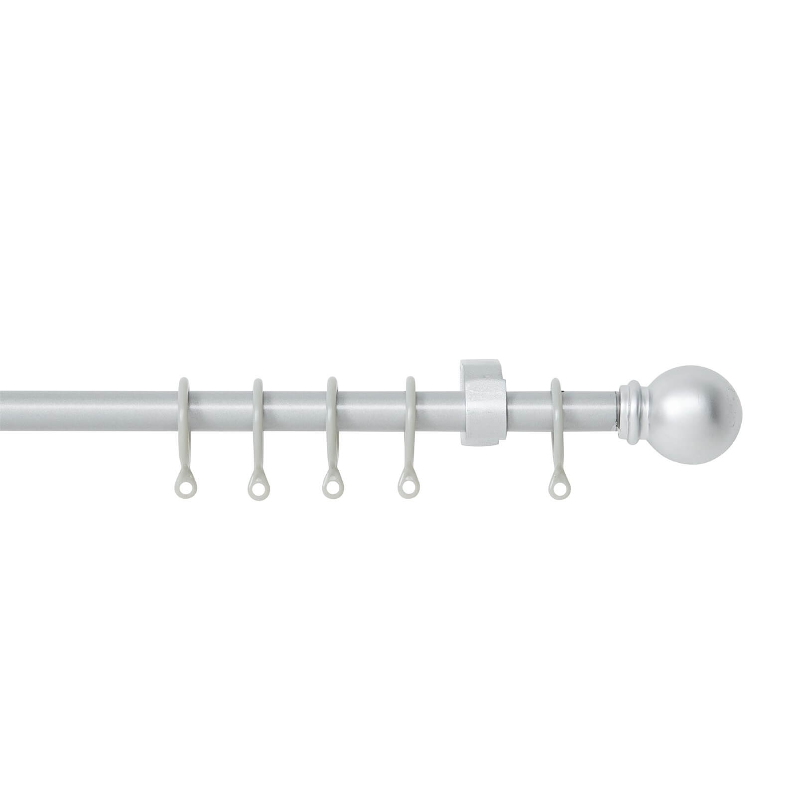 Extendable Ball Finial Curtain Pole - Silver - 1.2-2m (13/16mm)