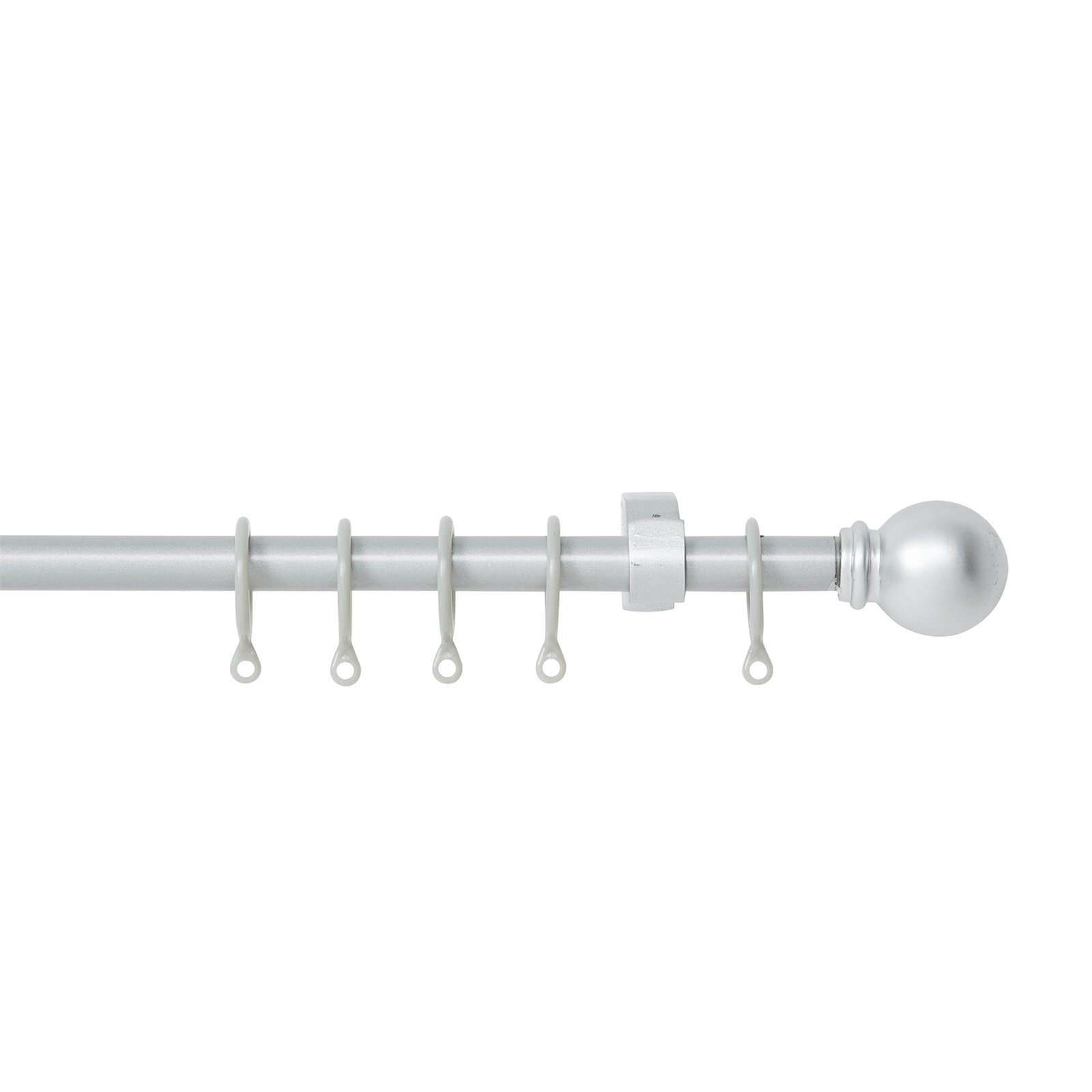 Extendable Ball Finial Curtain Pole - Silver - 1.7-3m (13/16mm)