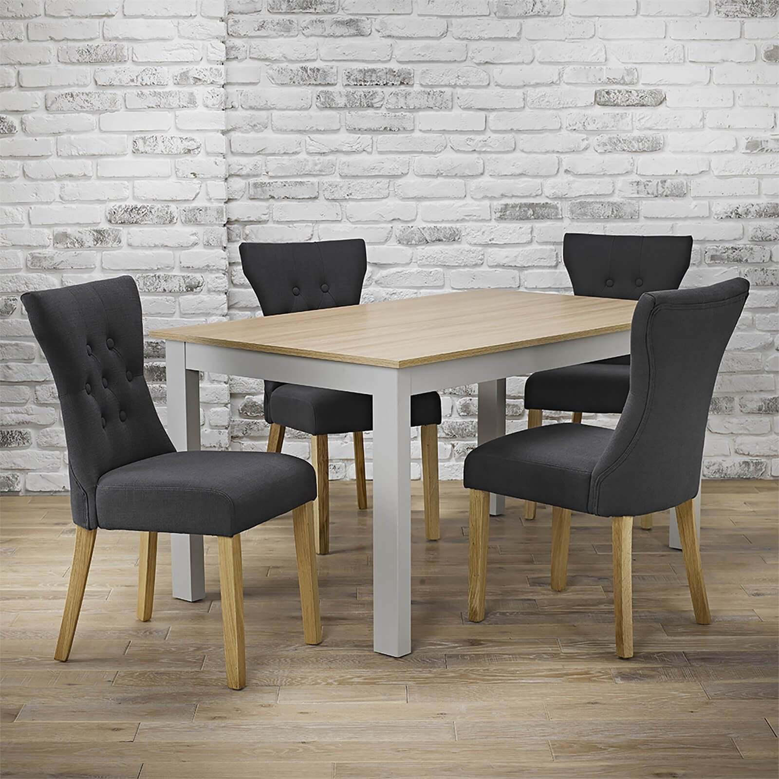 Cotswold 4 Seater Dining Set - Naples Dining Chairs - Grey