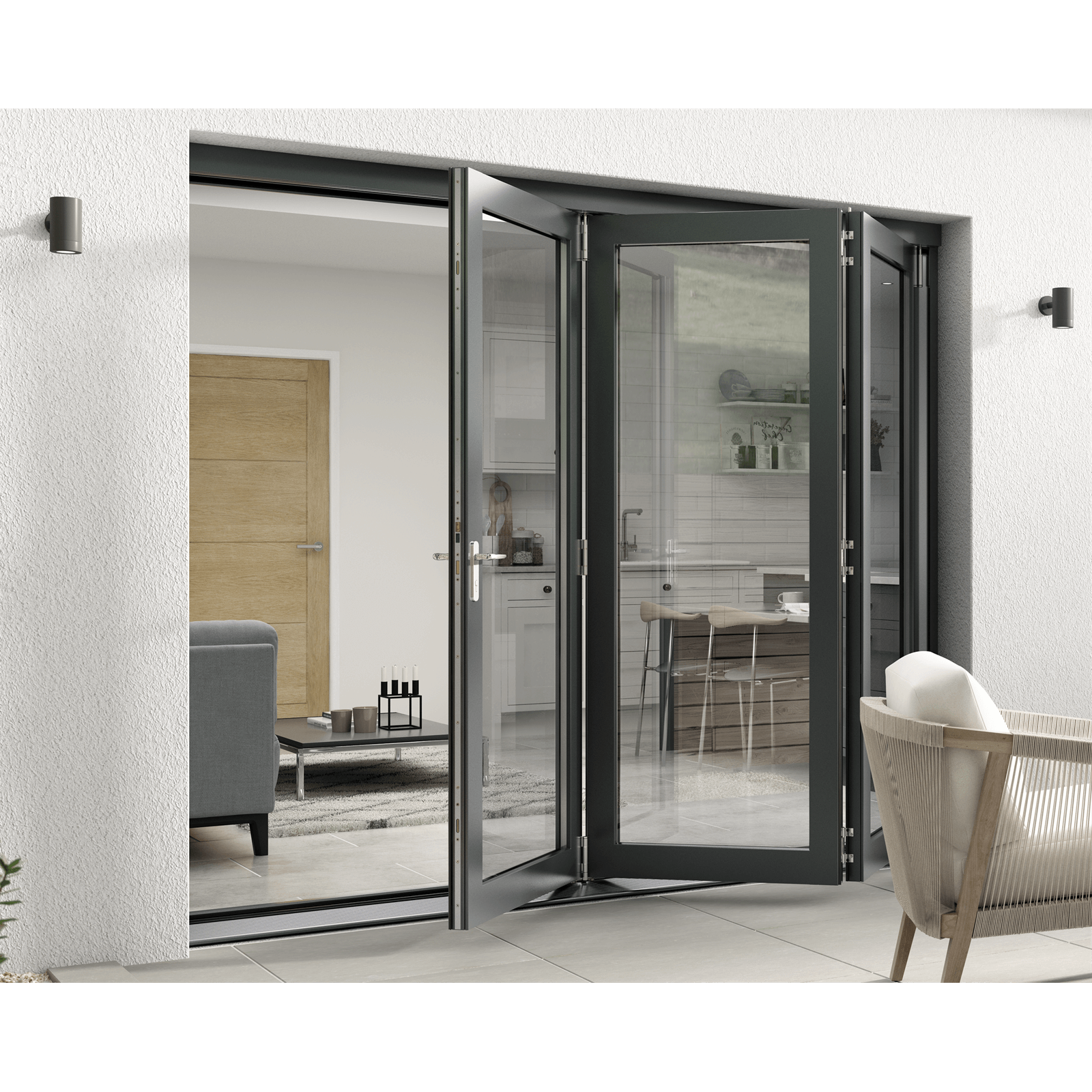 Rohden Slide & Fold Door Set 2400mm - Grey