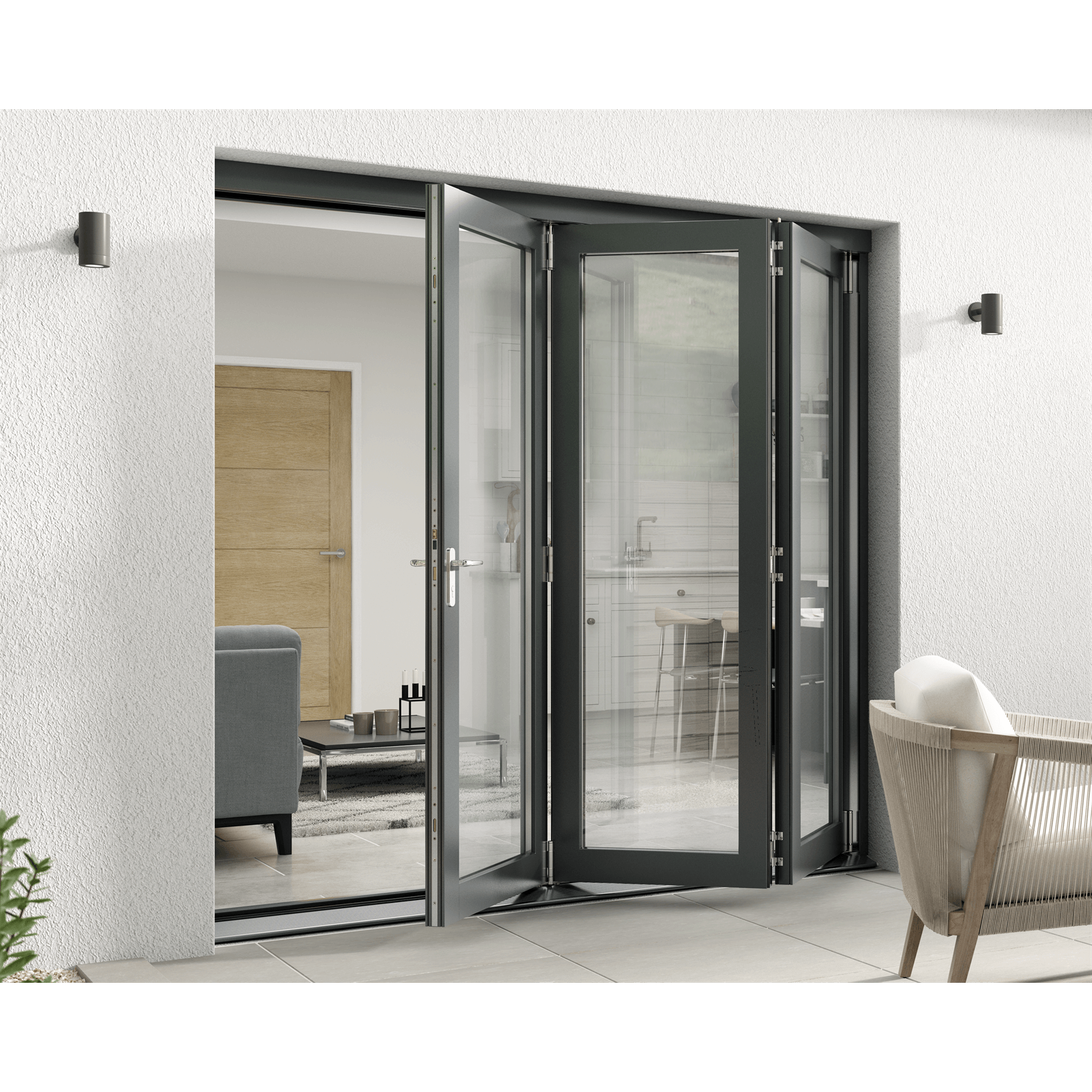 Rohden Slide & Fold Door Set 2100mm - Grey