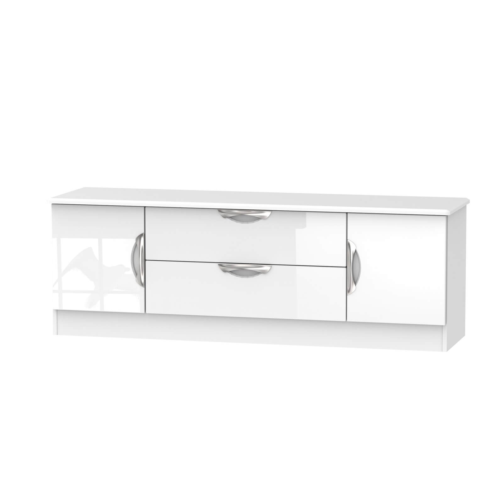 Portofino Wide 2 Door 2 Drawer TV Unit - White