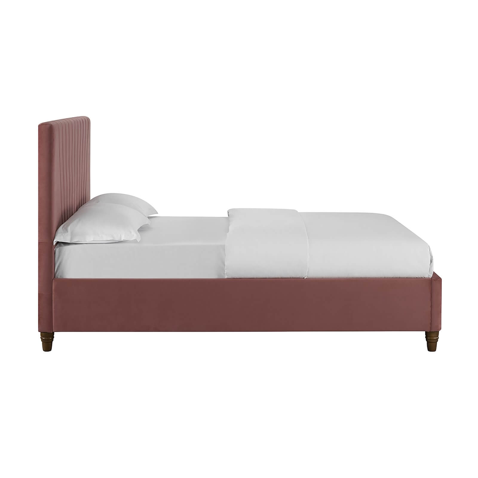 Lexie Velvet Upholstered King Size Bed - Pink