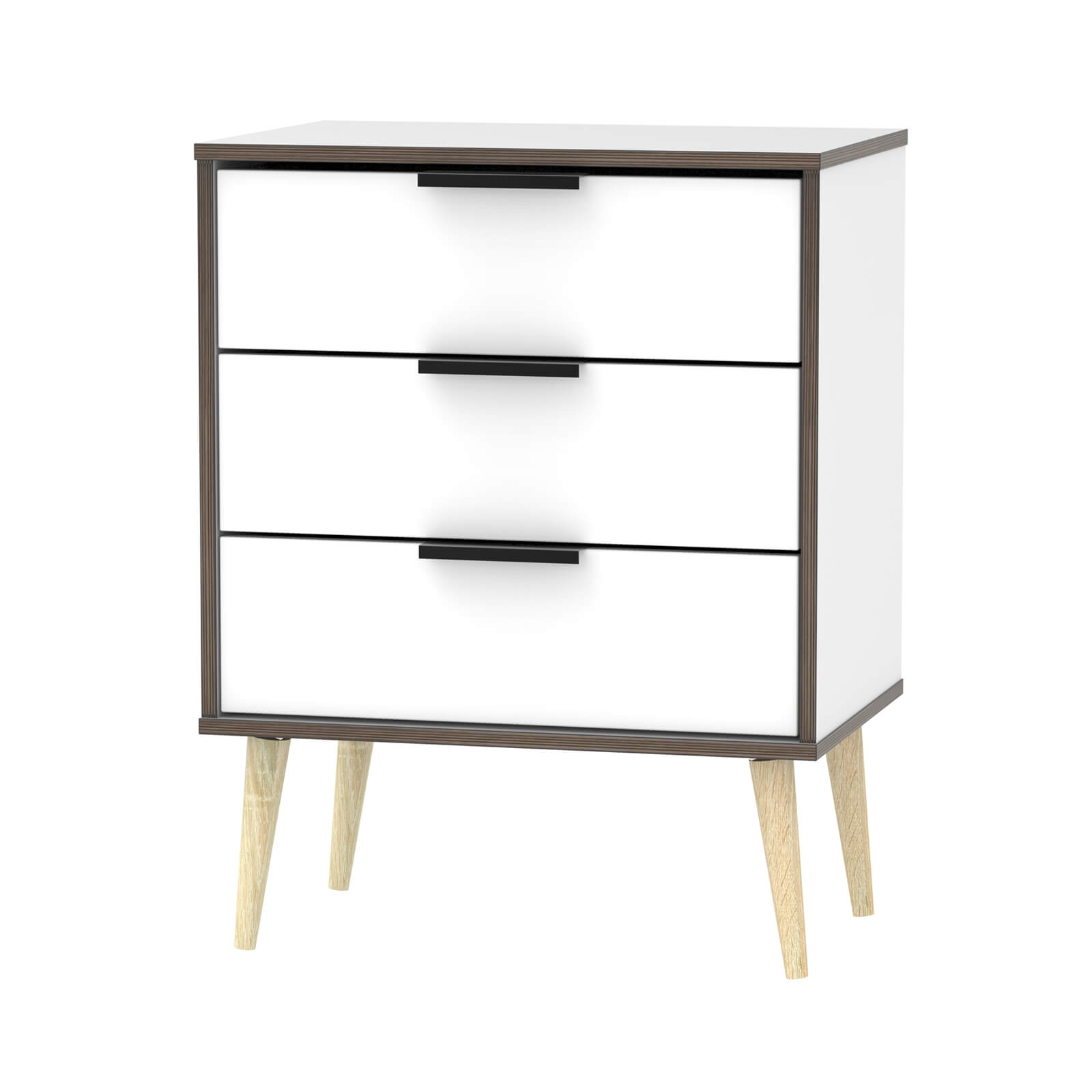 Tokyo 3 Drawer Chest with Legs - White