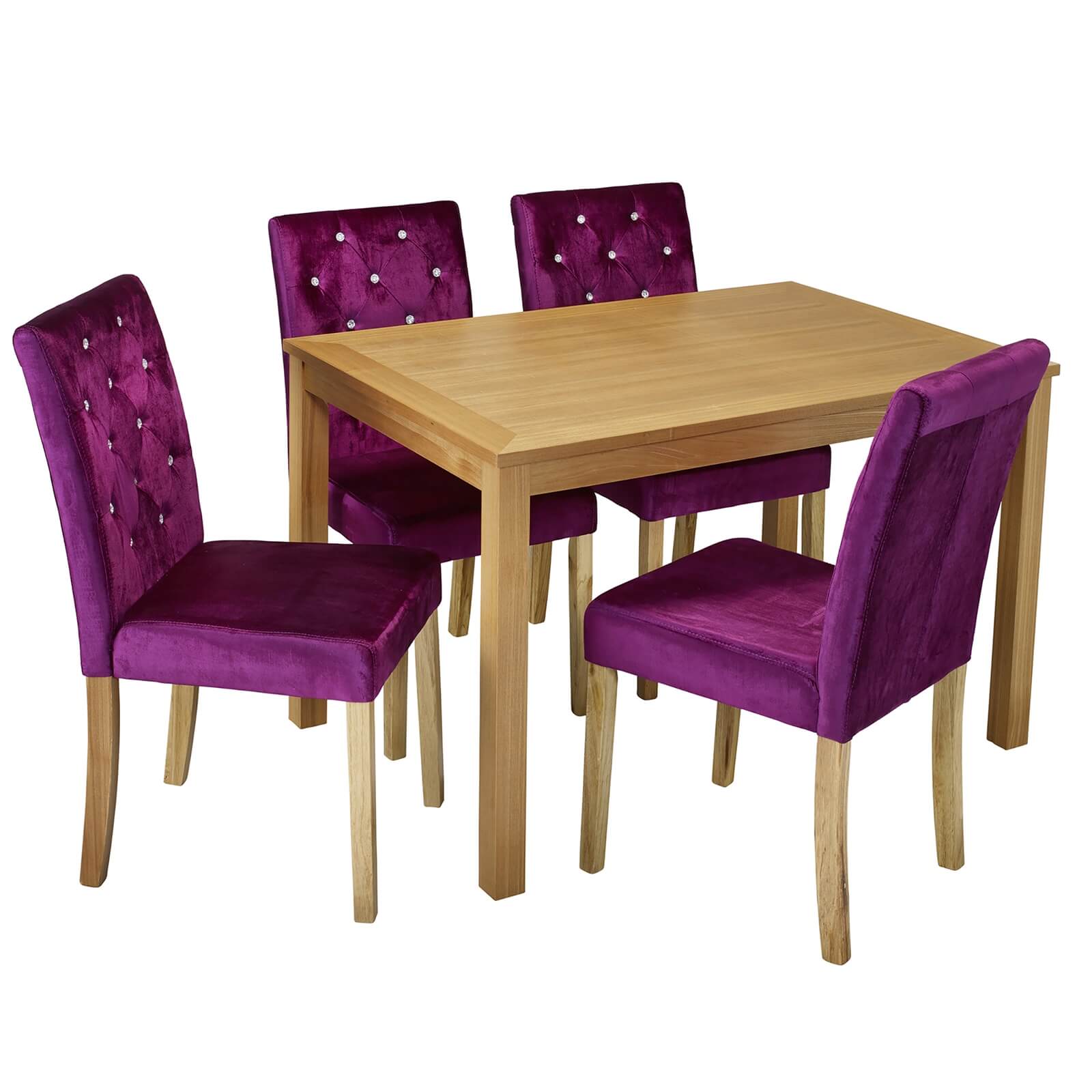 Oakridge 4 Seater Dining Set - Paris Dining Chairs - Purple
