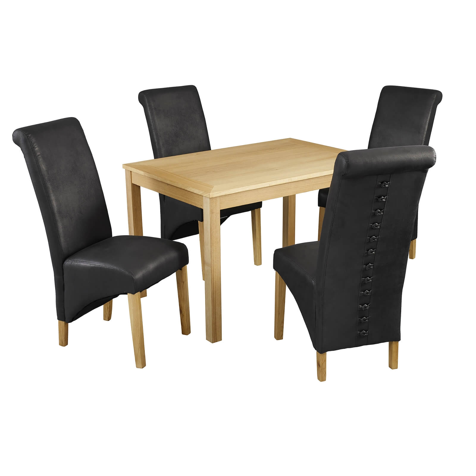 Oakridge 4 Seater Dining Set - Treviso Dining Chairs - Black