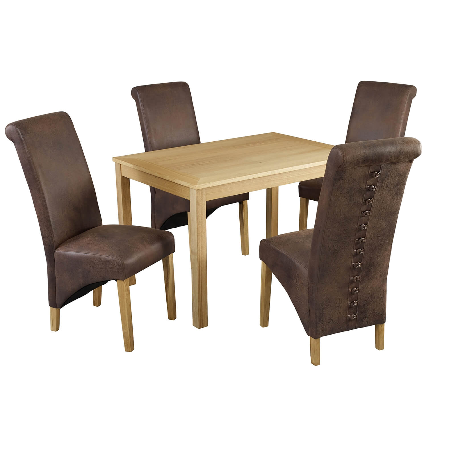 Oakridge 4 Seater Dining Set - Treviso Dining Chairs - Brown