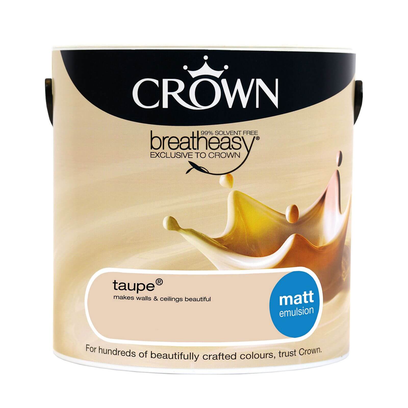 Crown Breatheasy Taupe - Matt Emulsion Paint - 2.5L