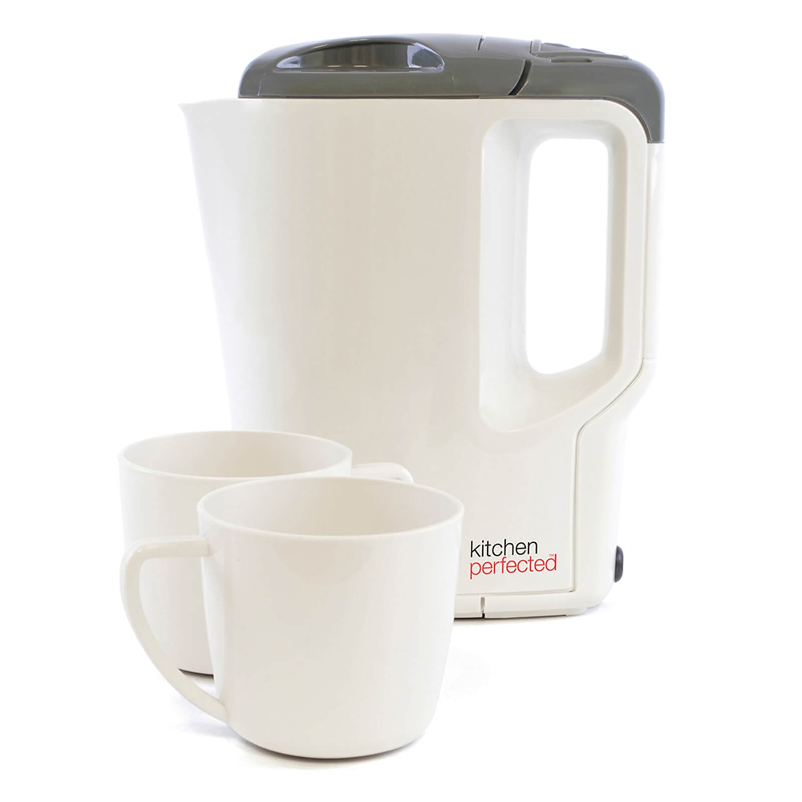 Travel Kettle with Cups Cream Grey.