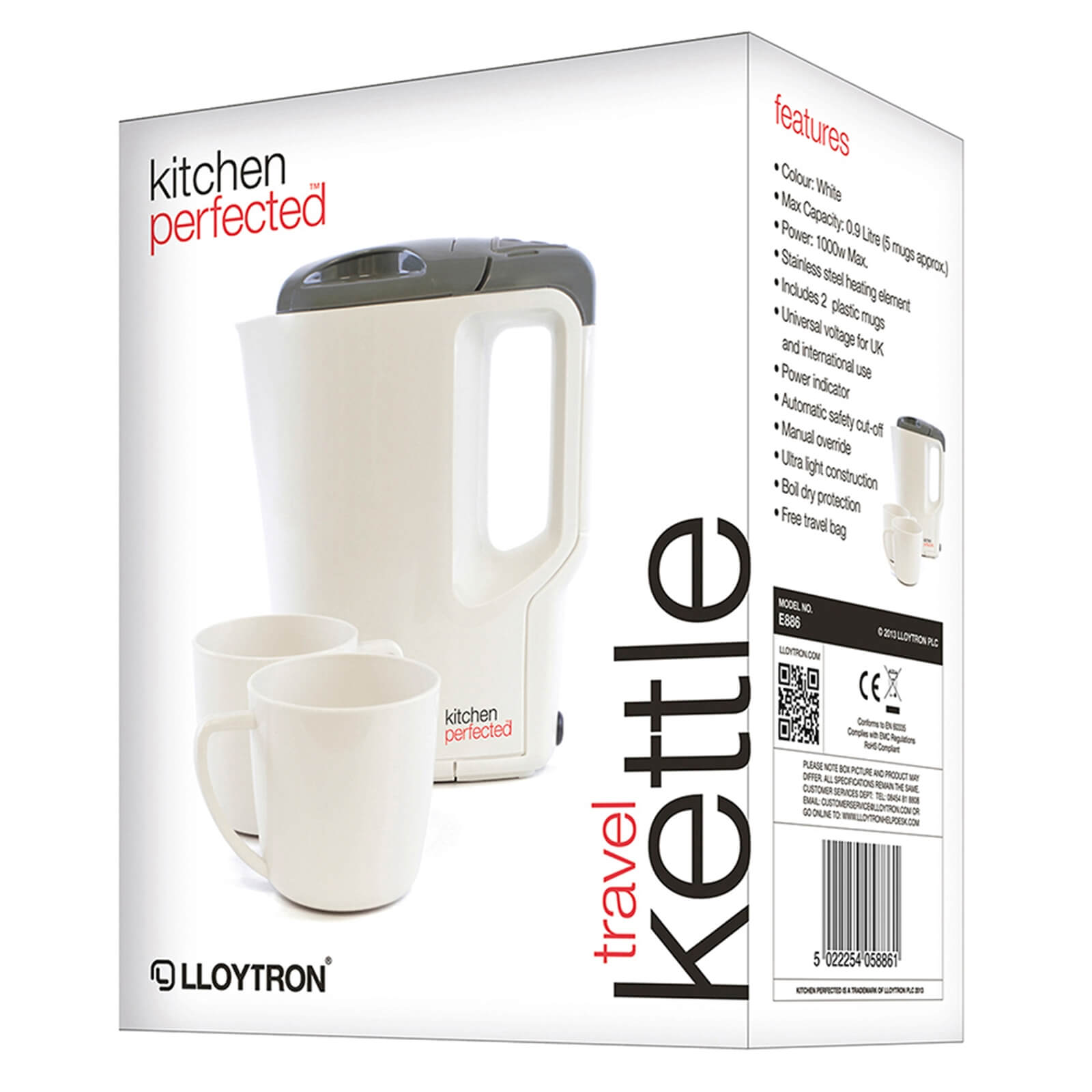 Travel Kettle with Cups Cream Grey.